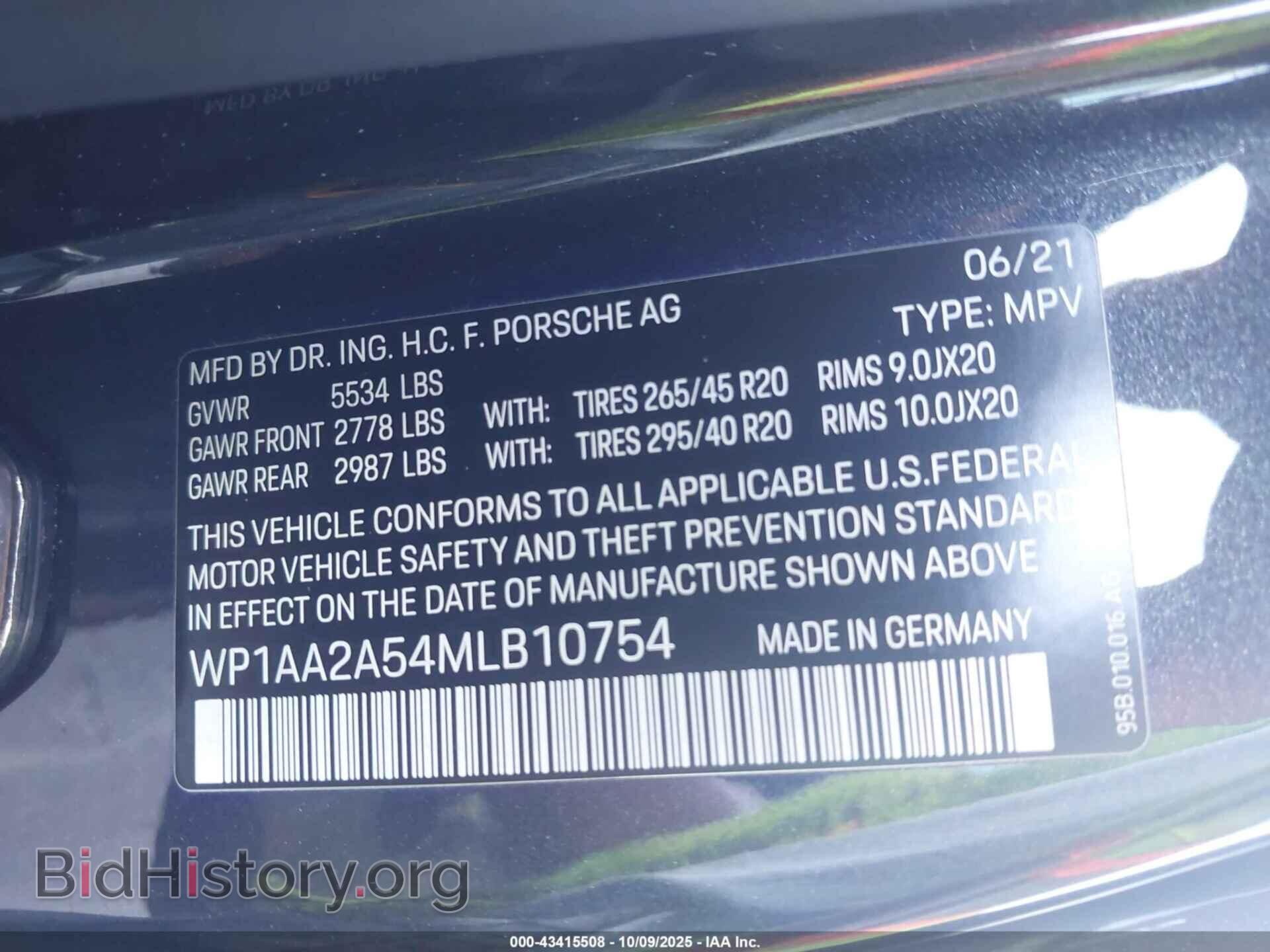 2021 PORSCHE MACAN - VIN: WP1AA2A54MLB10754 - Photo 9