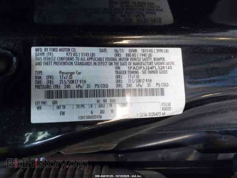 2015 Ford FOCUS (VIN 1FADP3J24FL328145) — фото 9 из 16