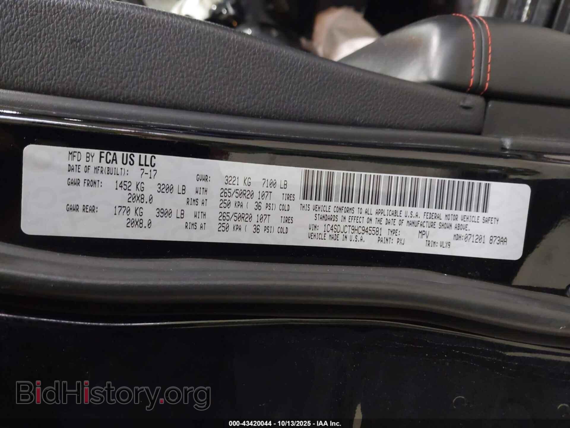 2017 DODGE DURANGO - VIN: 1C4SDJCT9HC945581 - Photo 9