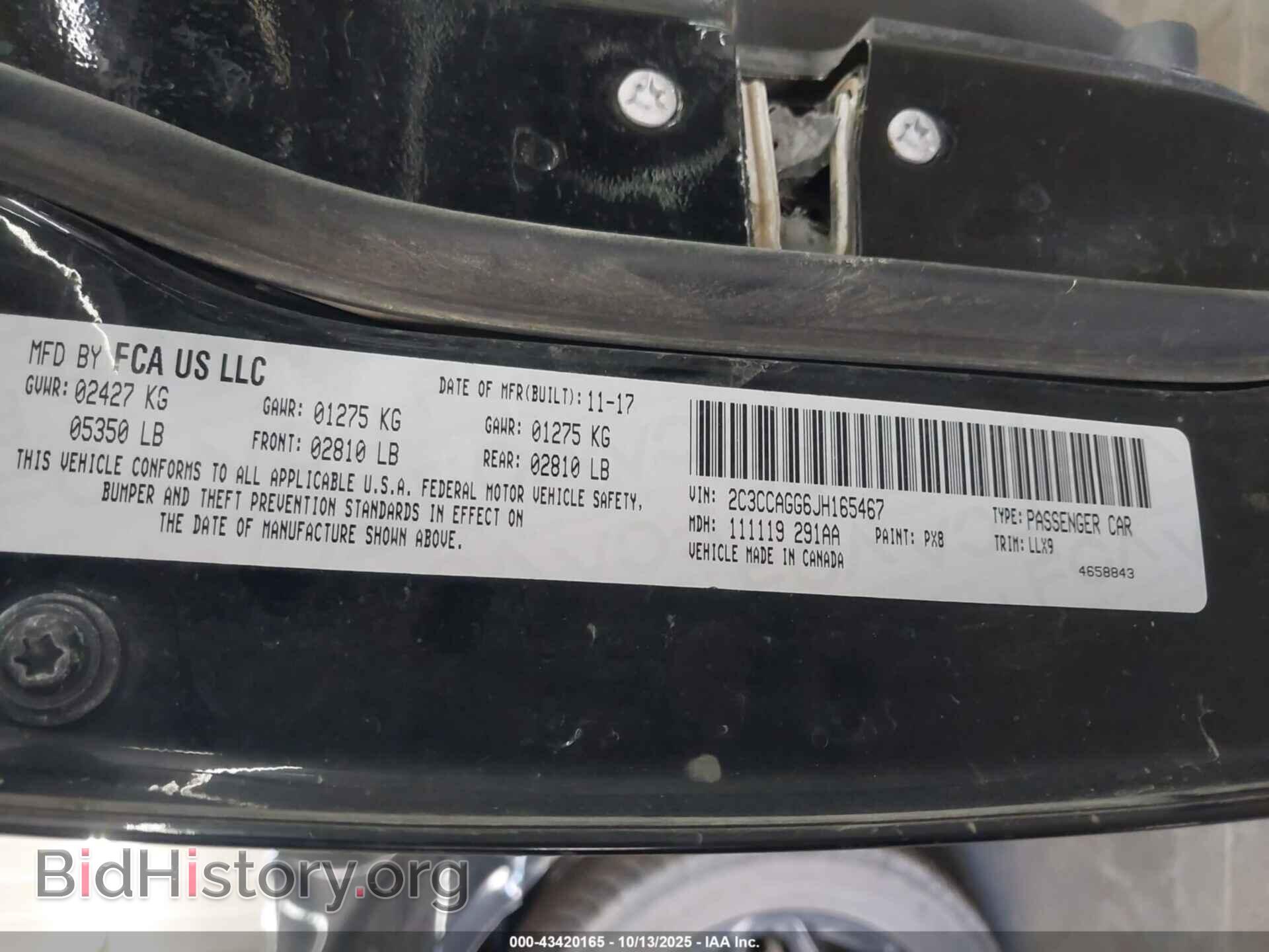 2018 CHRYSLER 300 - VIN: 2C3CCAGG6JH165467 - Фото 9
