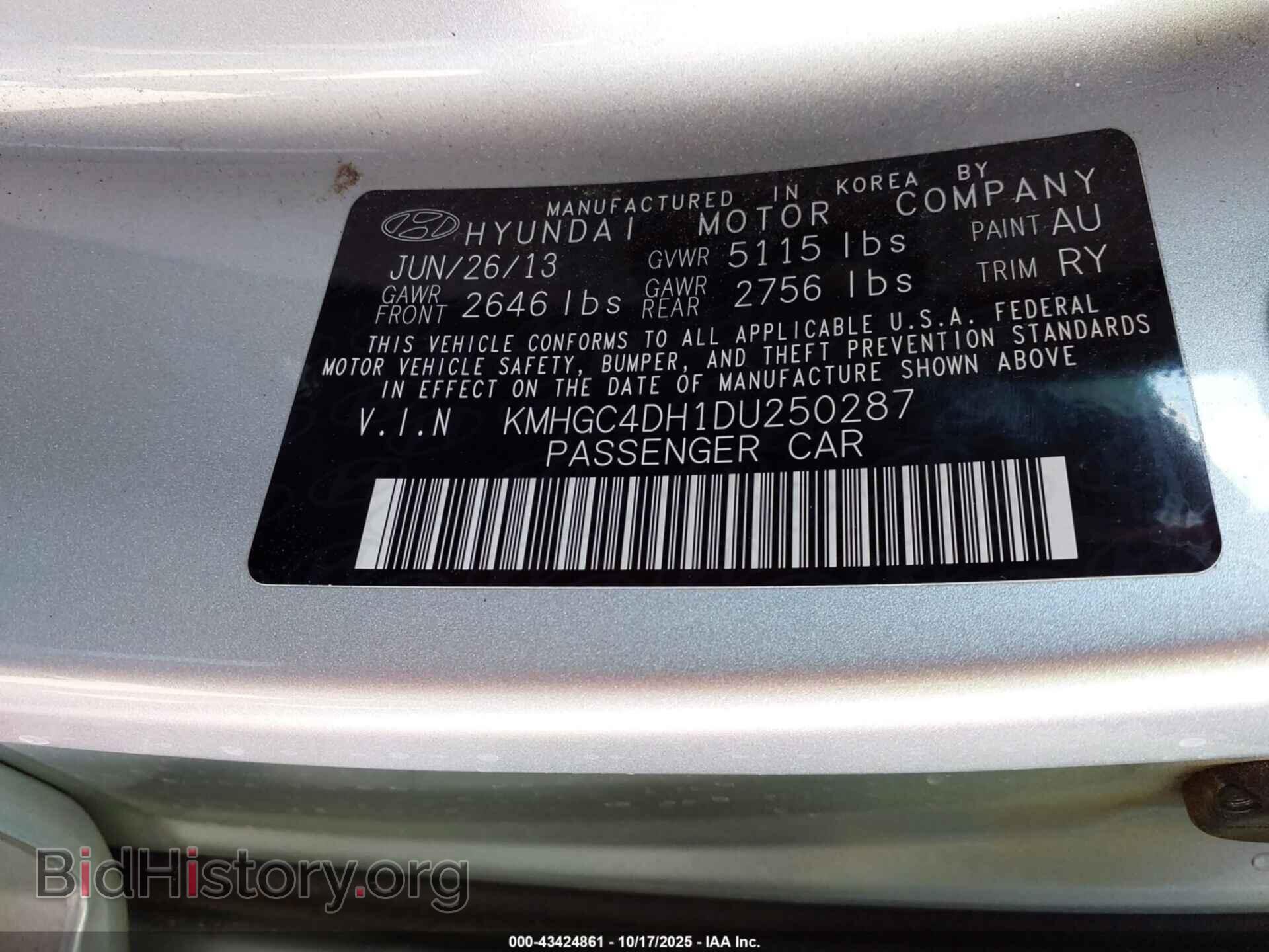 2013 HYUNDAI GENESIS - VIN: KMHGC4DH1DU250287 - Фото 9