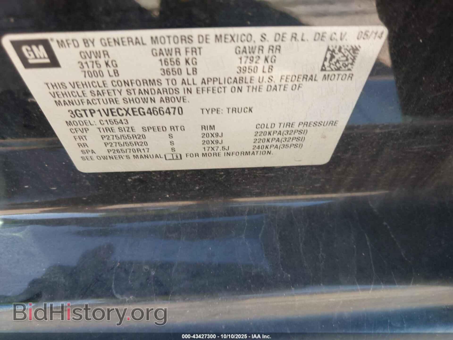 2014 GMC SIERRA 1500 - VIN: 3GTP1VECXEG466470 - Photo 9