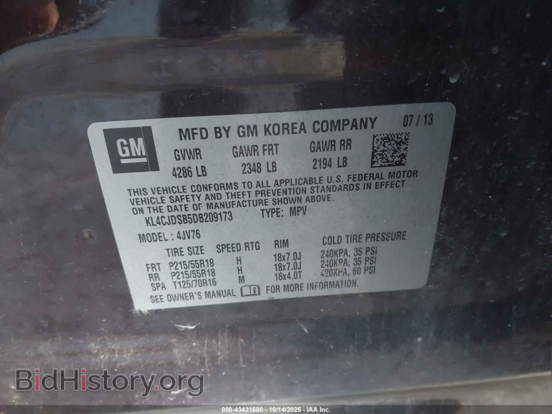 2013 BUICK ENCORE - VIN: KL4CJDSB5DB209173 - Photo 9