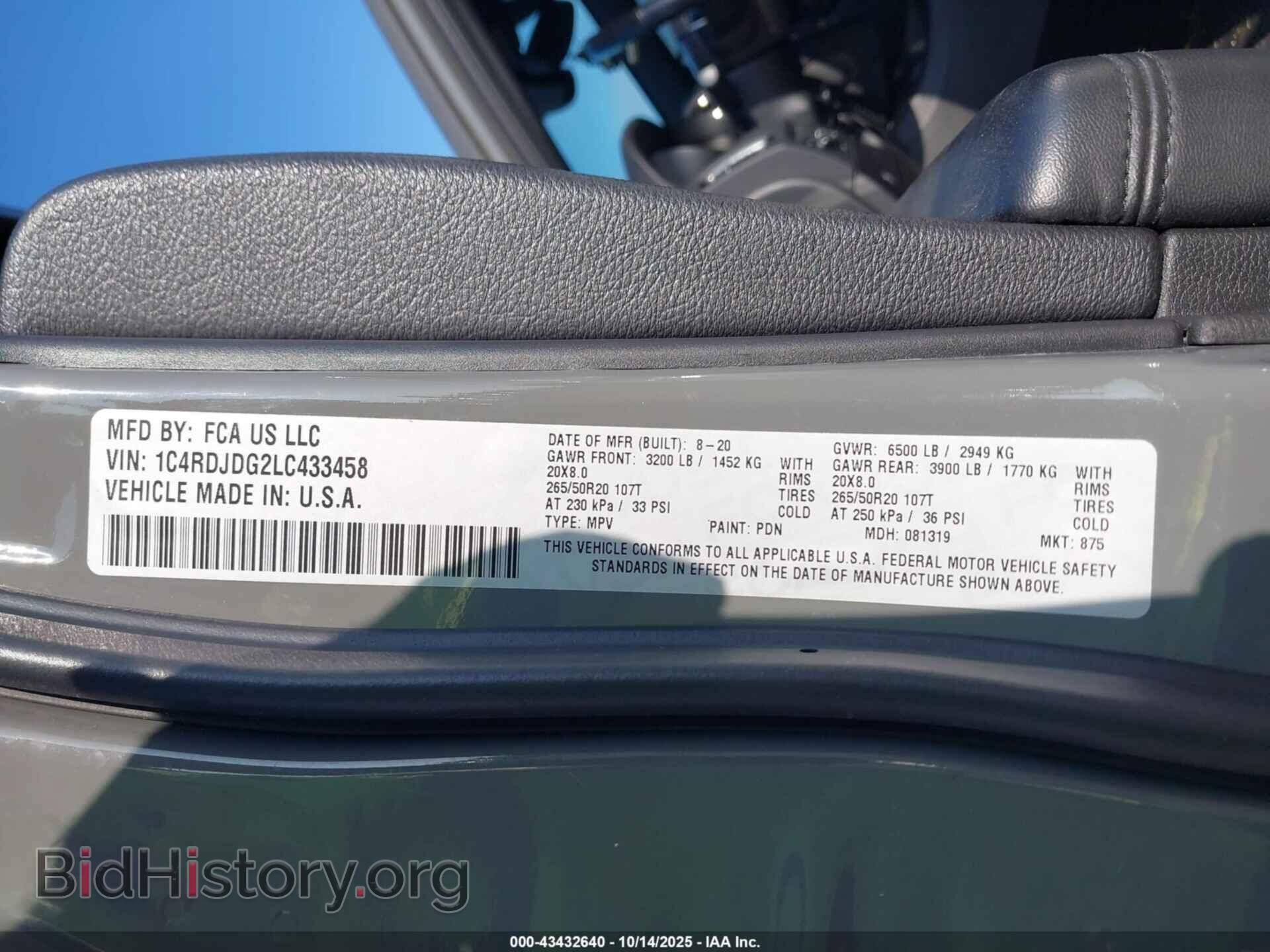 2020 DODGE DURANGO - VIN: 1C4RDJDG2LC433458 - Photo 9