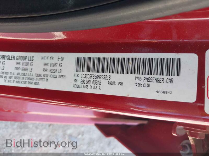 2010 Chrysler SEBRING (VIN 1C3CC5FB3AN223216) — photo 9 of 11