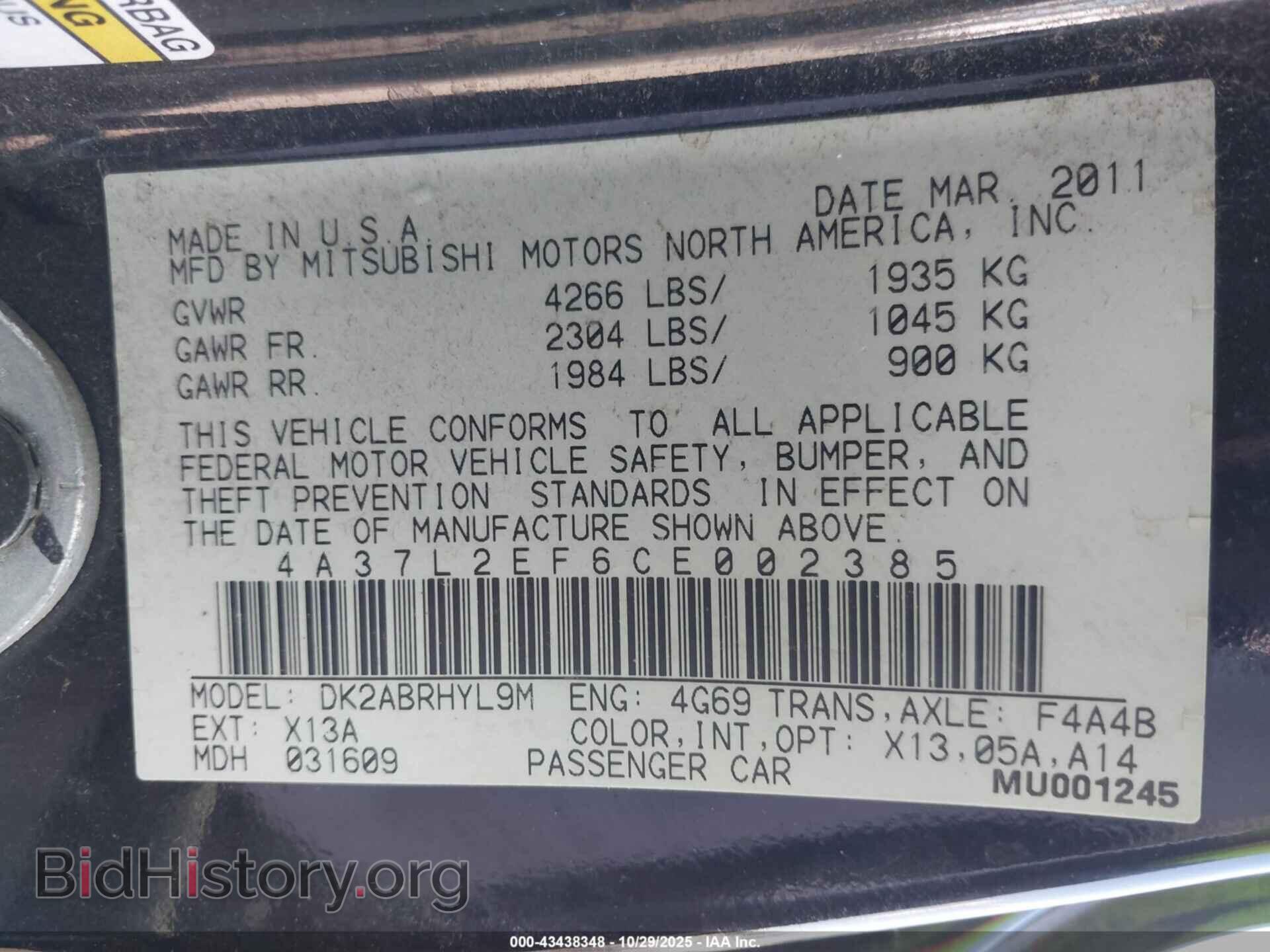 2012 MITSUBISHI ECLIPSE SPYDER - VIN: 4A37L2EF6CE002385 - Photo 9