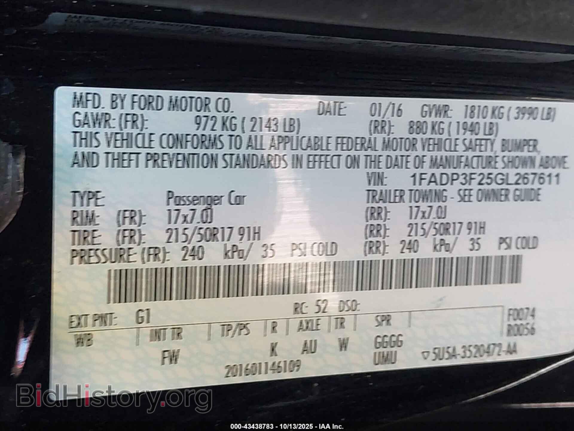 2016 FORD FOCUS - VIN: 1FADP3F25GL267611 - Photo 9