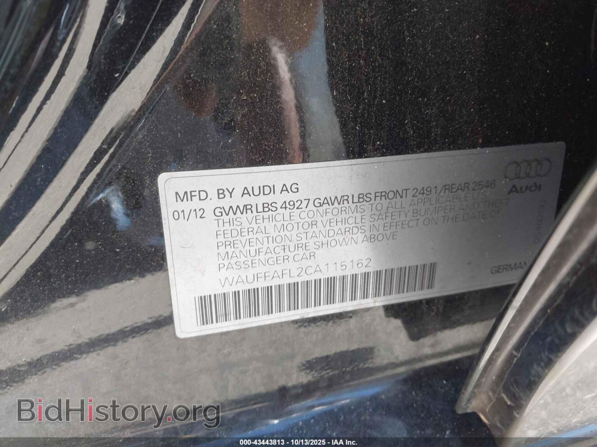 2012 AUDI A4 - VIN: WAUFFAFL2CA115162 - Фото 9