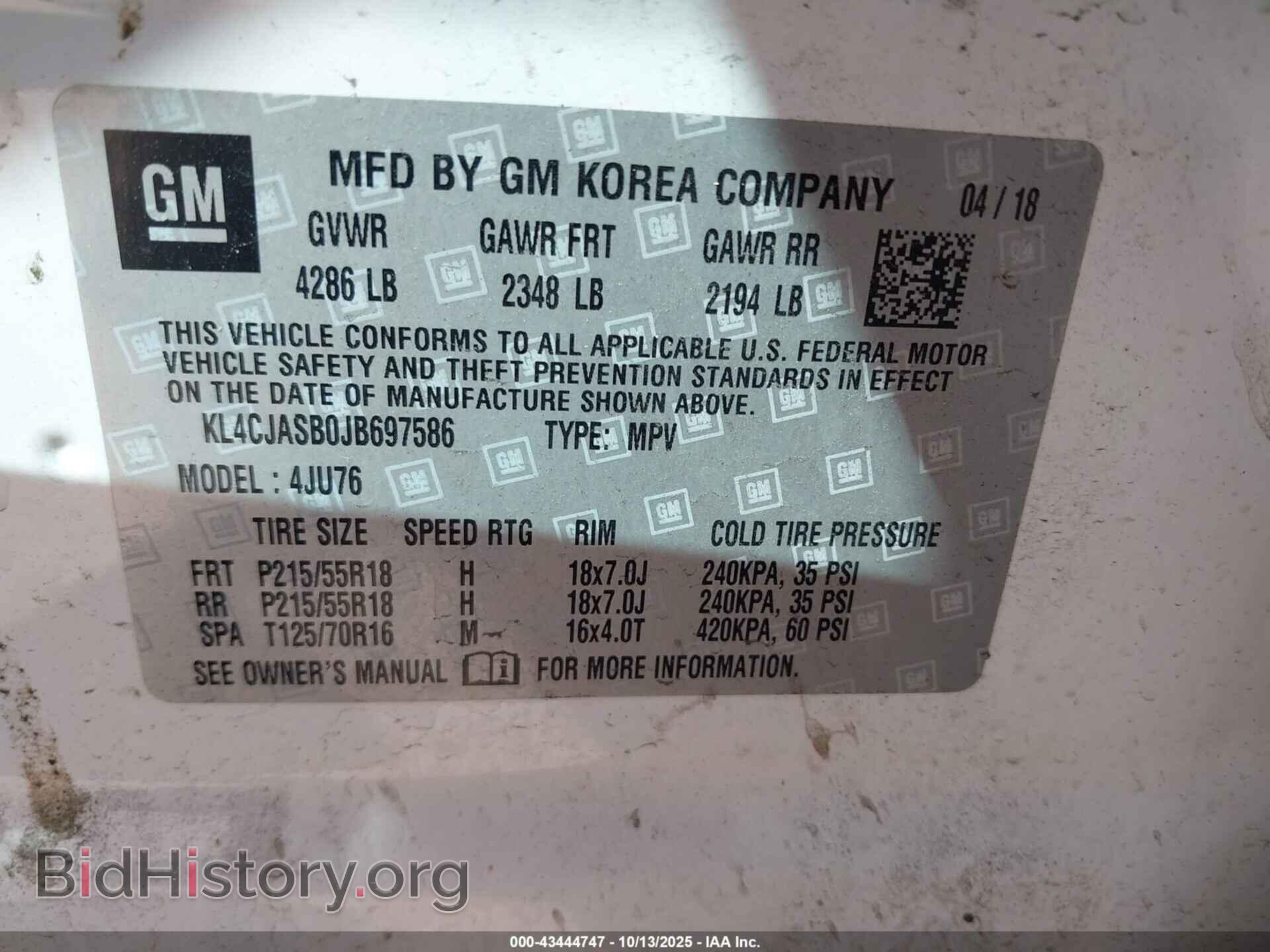 2018 BUICK ENCORE - VIN: KL4CJASB0JB697586 - Photo 9