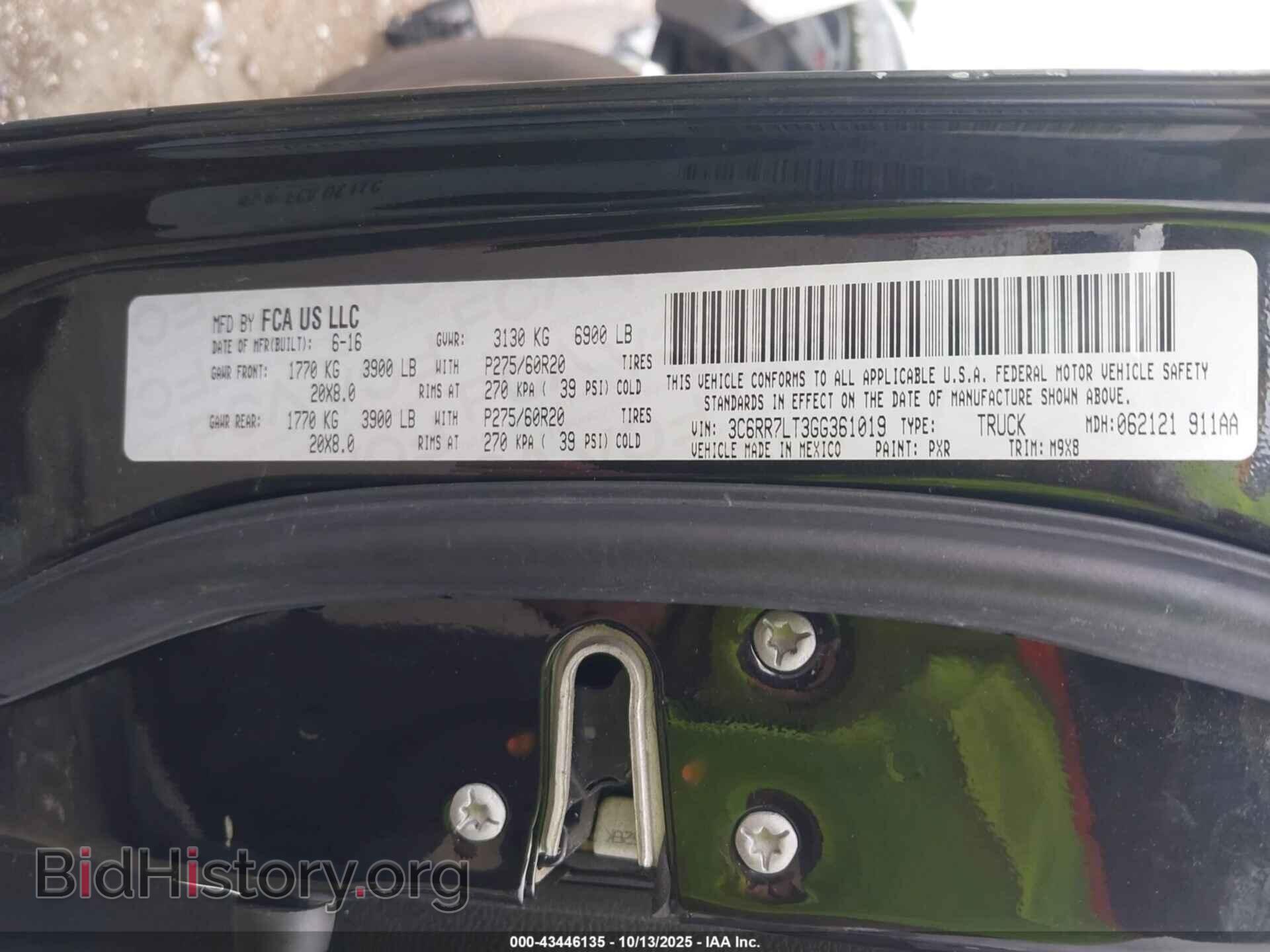 2016 RAM 1500 - VIN: 3C6RR7LT3GG361019 - Фото 9