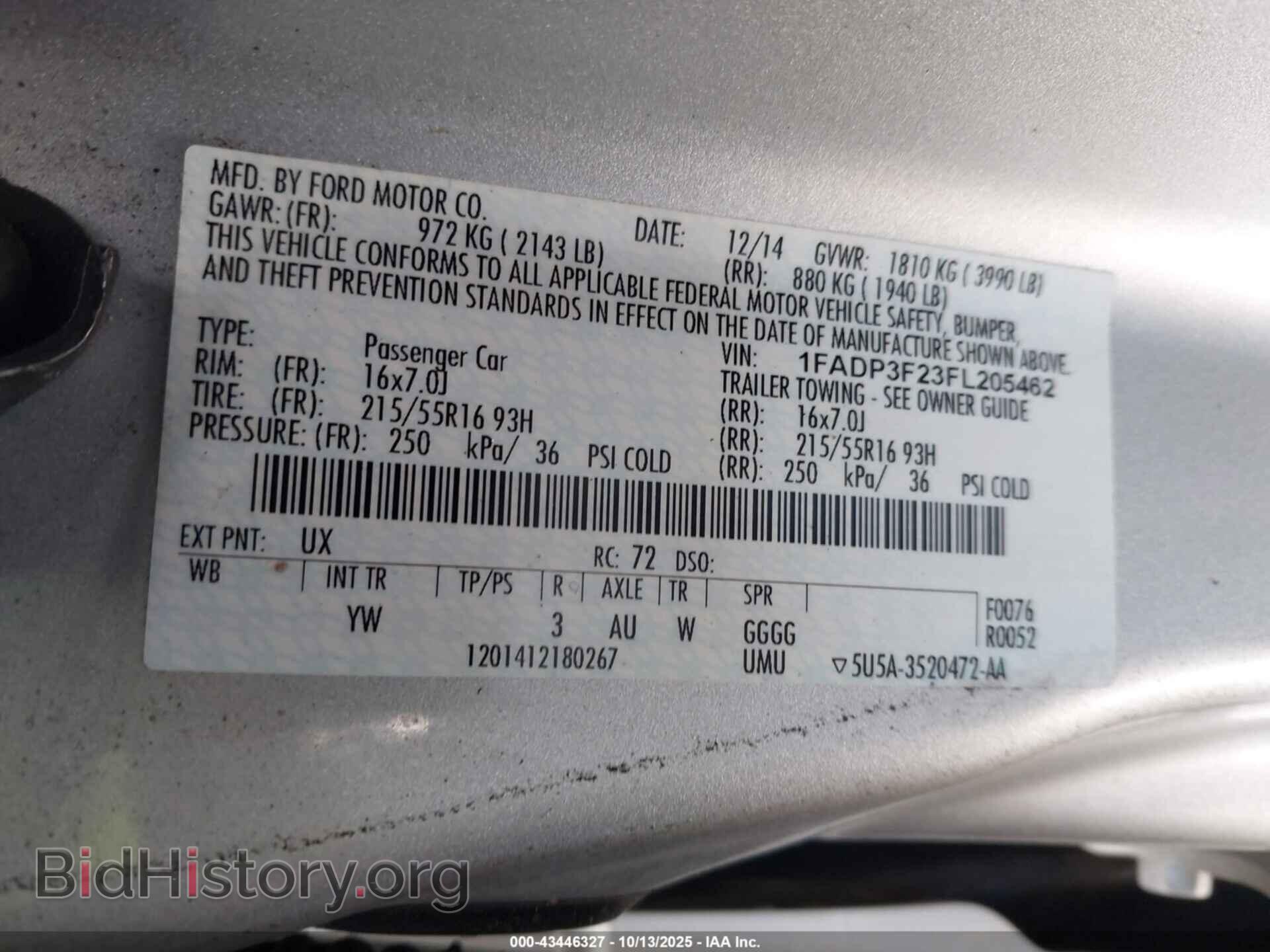 2015 FORD FOCUS - VIN: 1FADP3F23FL205462 - Фото 9