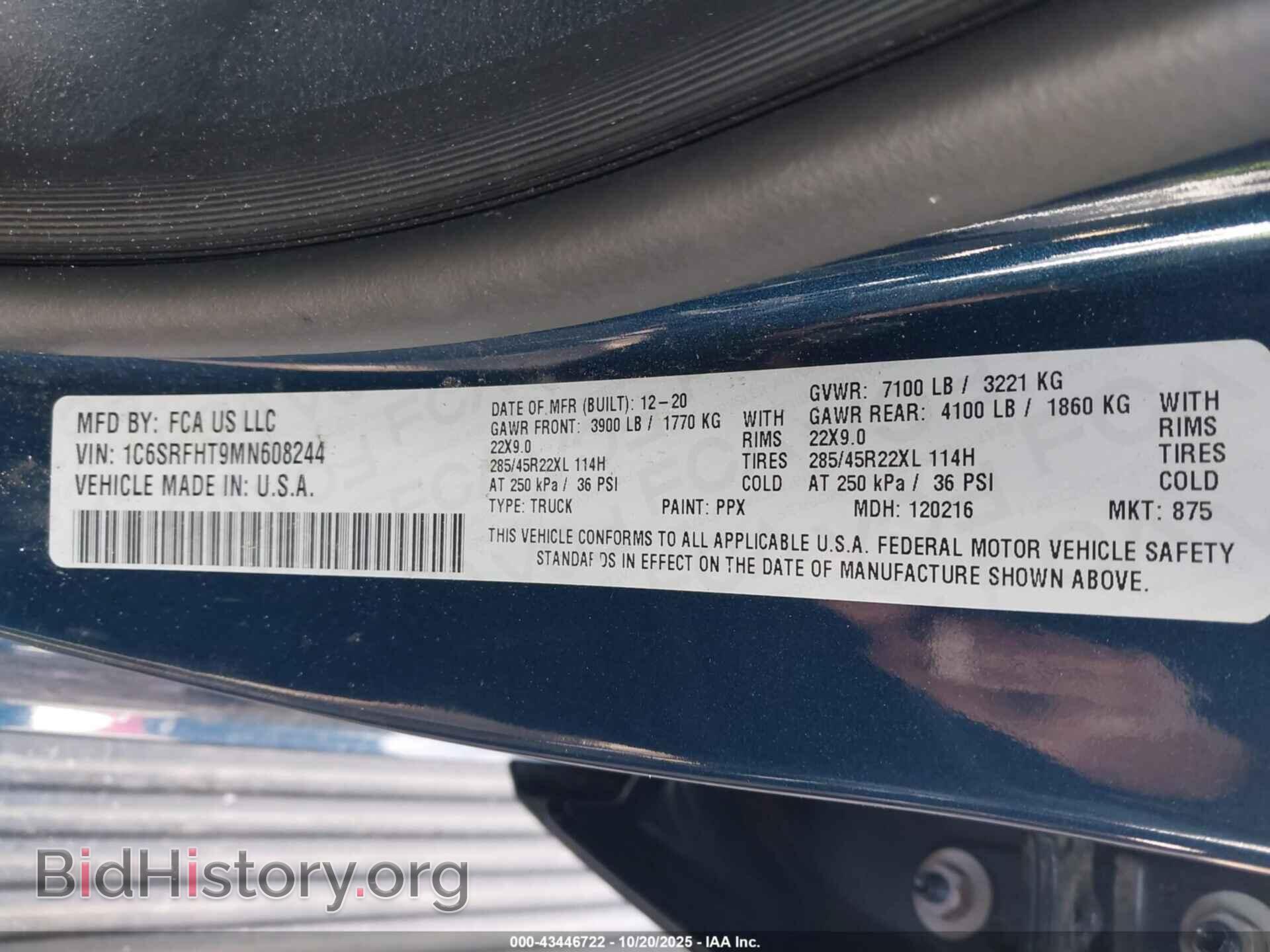2021 RAM 1500 - VIN: 1C6SRFHT9MN608244 - Фото 9