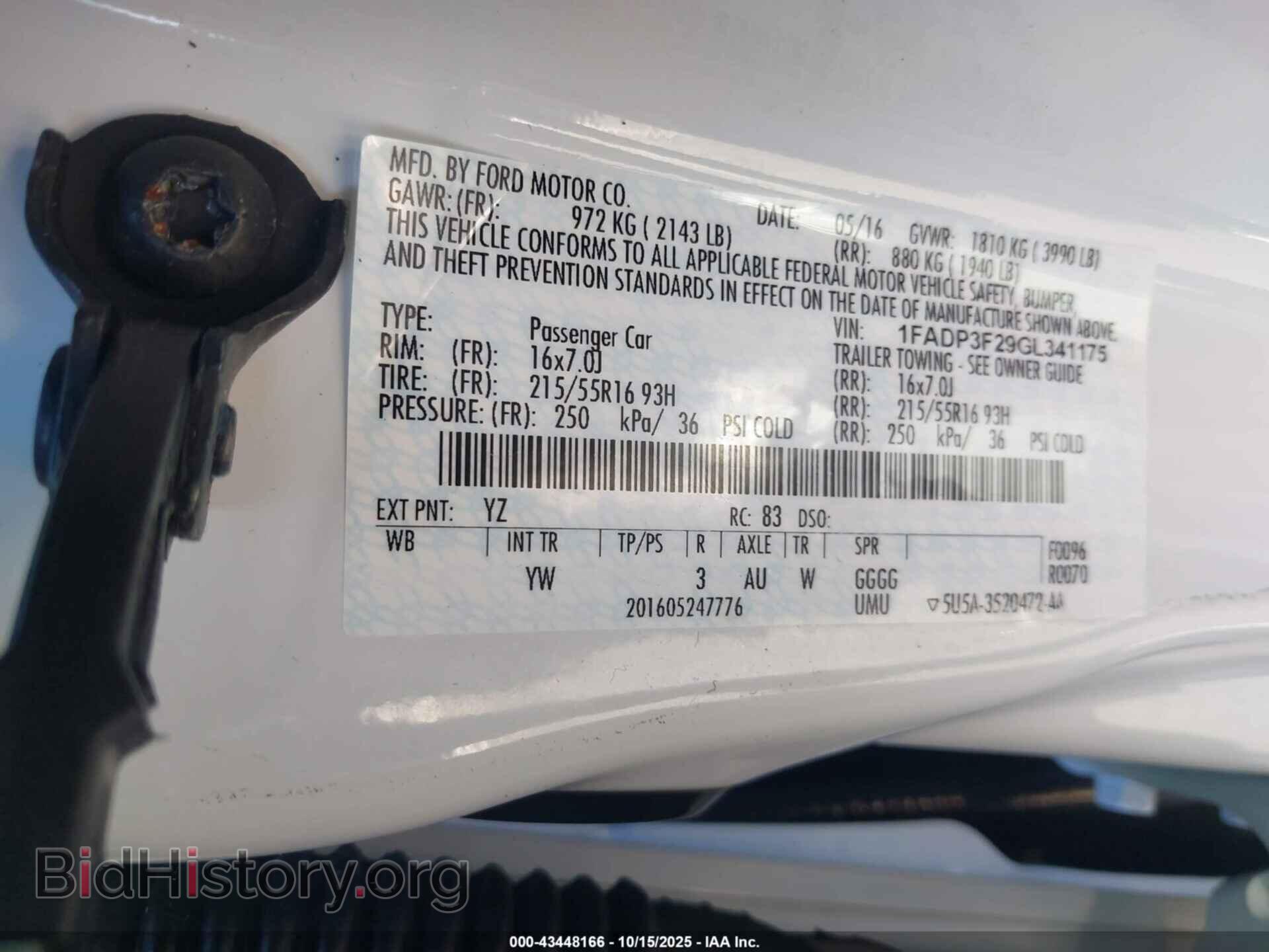 2016 FORD FOCUS - VIN: 1FADP3F29GL341175 - Фото 9