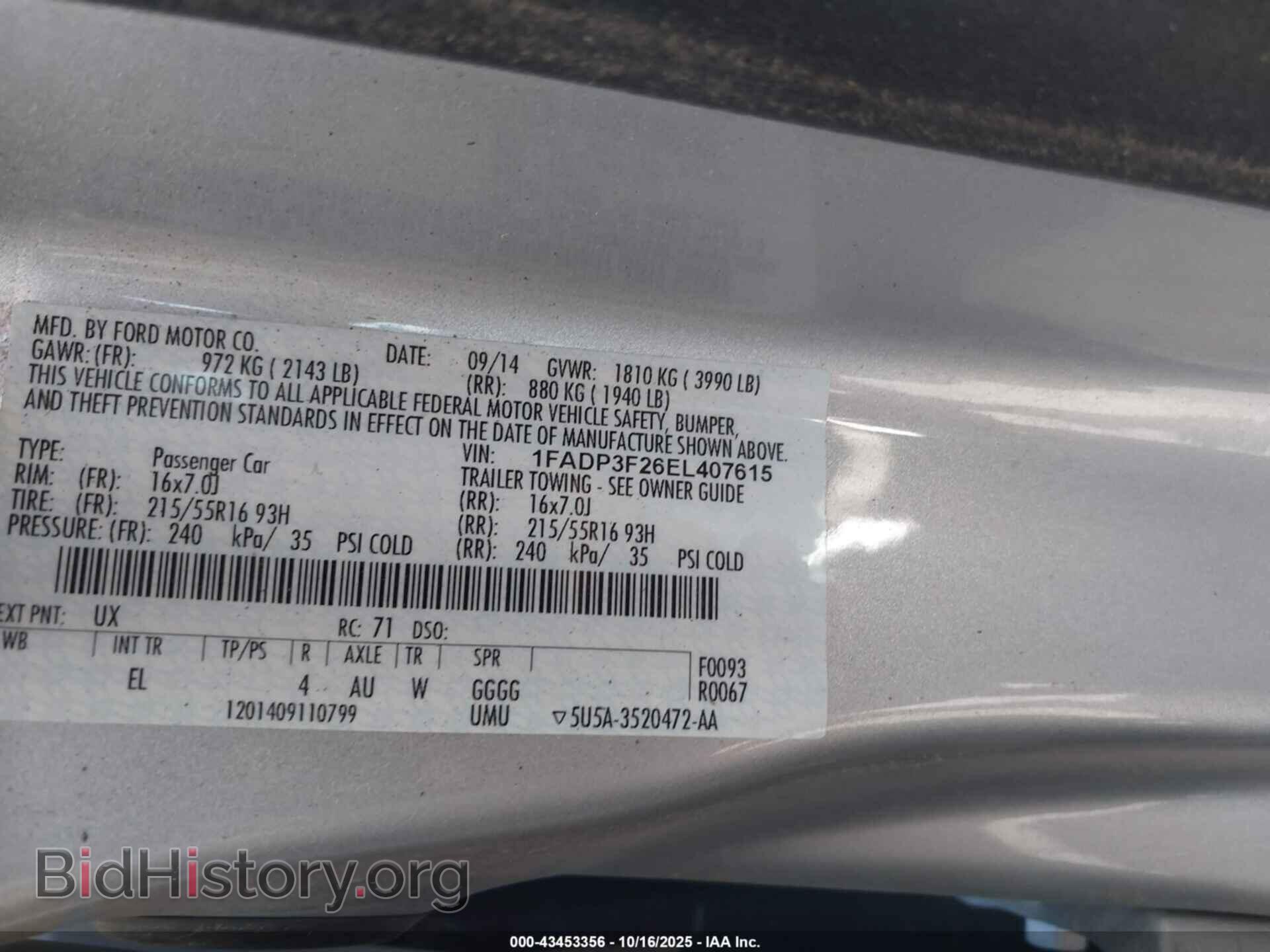 2014 FORD FOCUS - VIN: 1FADP3F26EL407615 - Photo 9