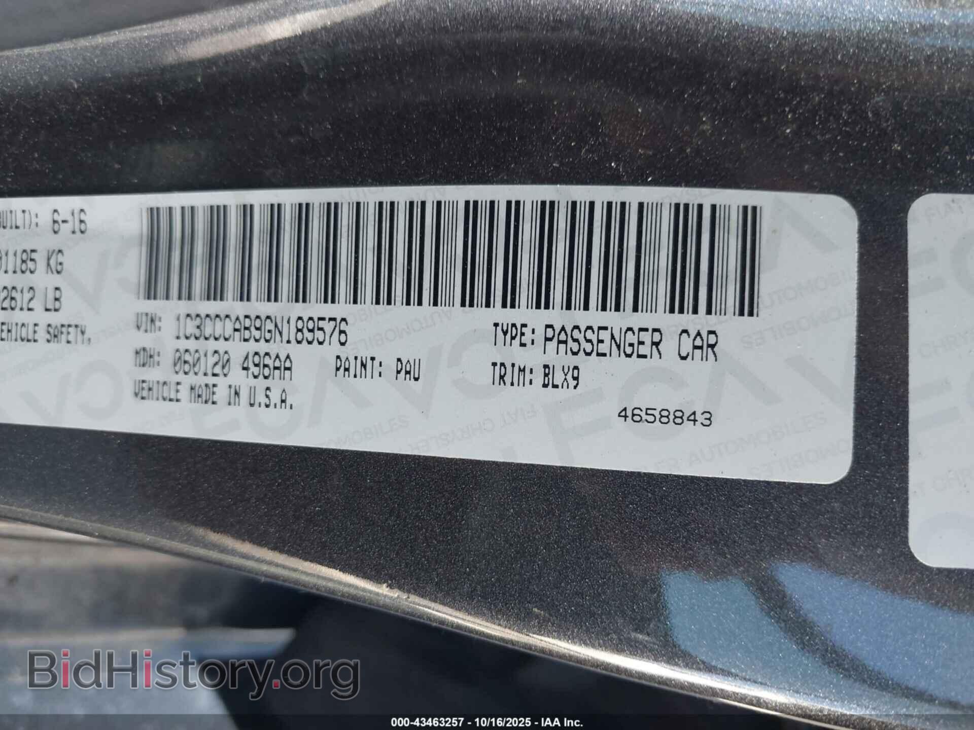 2016 CHRYSLER 200 - VIN: 1C3CCCAB9GN189576 - Фото 9