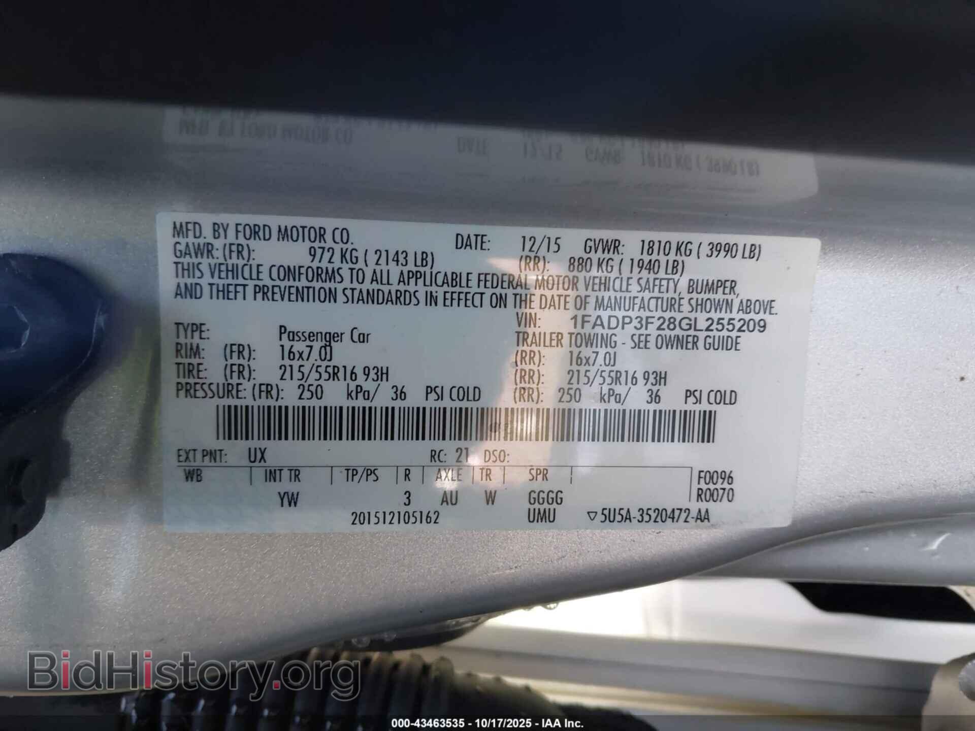2016 FORD FOCUS - VIN: 1FADP3F28GL255209 - Фото 9
