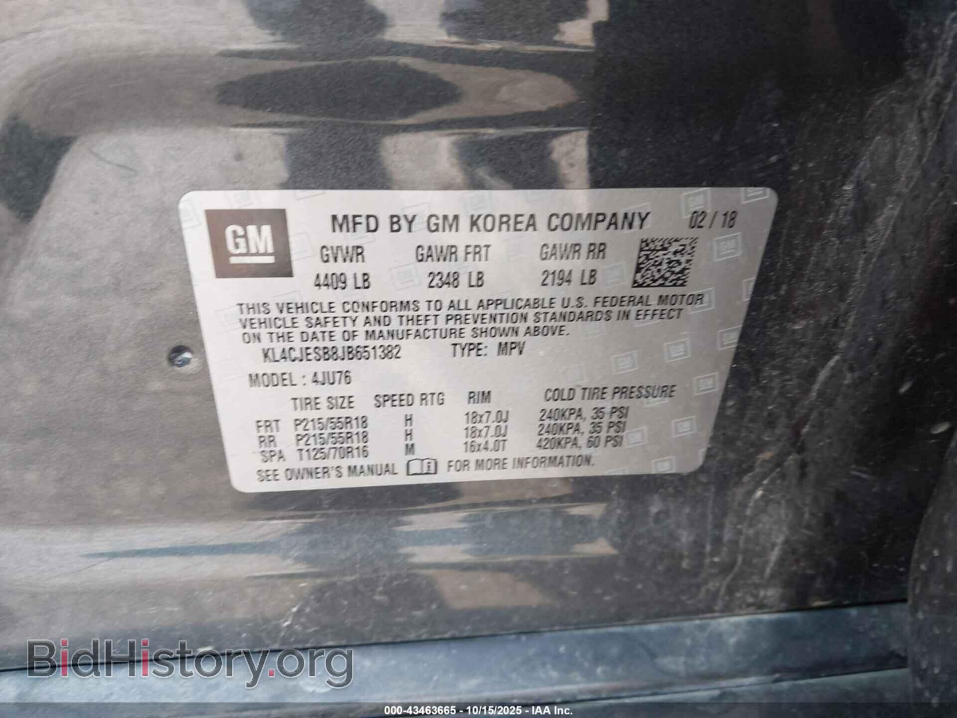 2018 BUICK ENCORE - VIN: KL4CJESB8JB651382 - Фото 9
