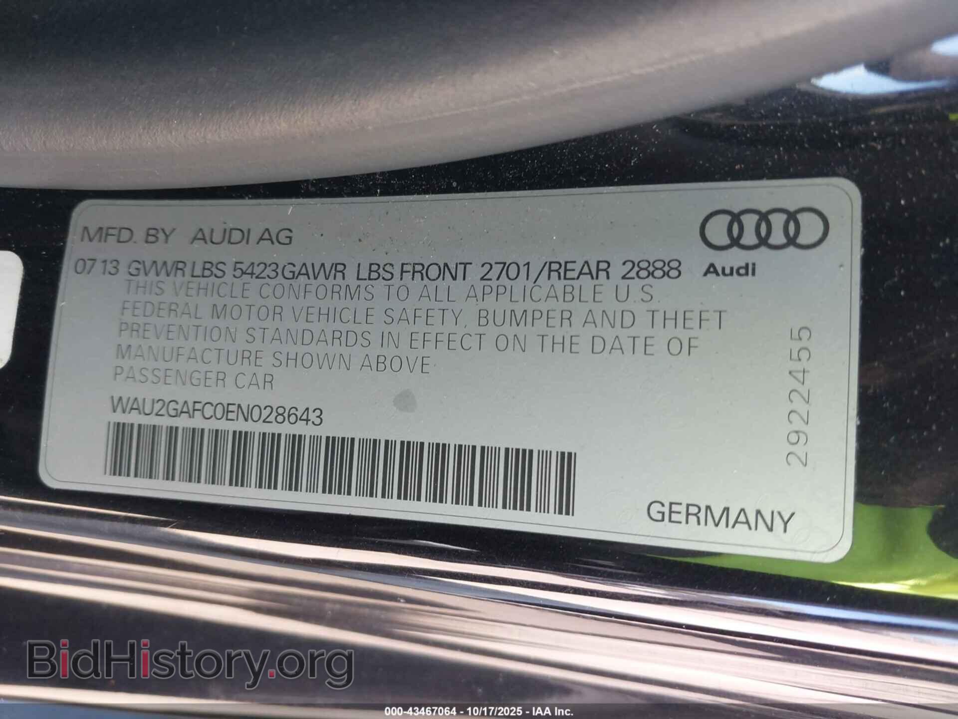 2014 AUDI A7 - VIN: WAU2GAFC0EN028643 - Photo 9