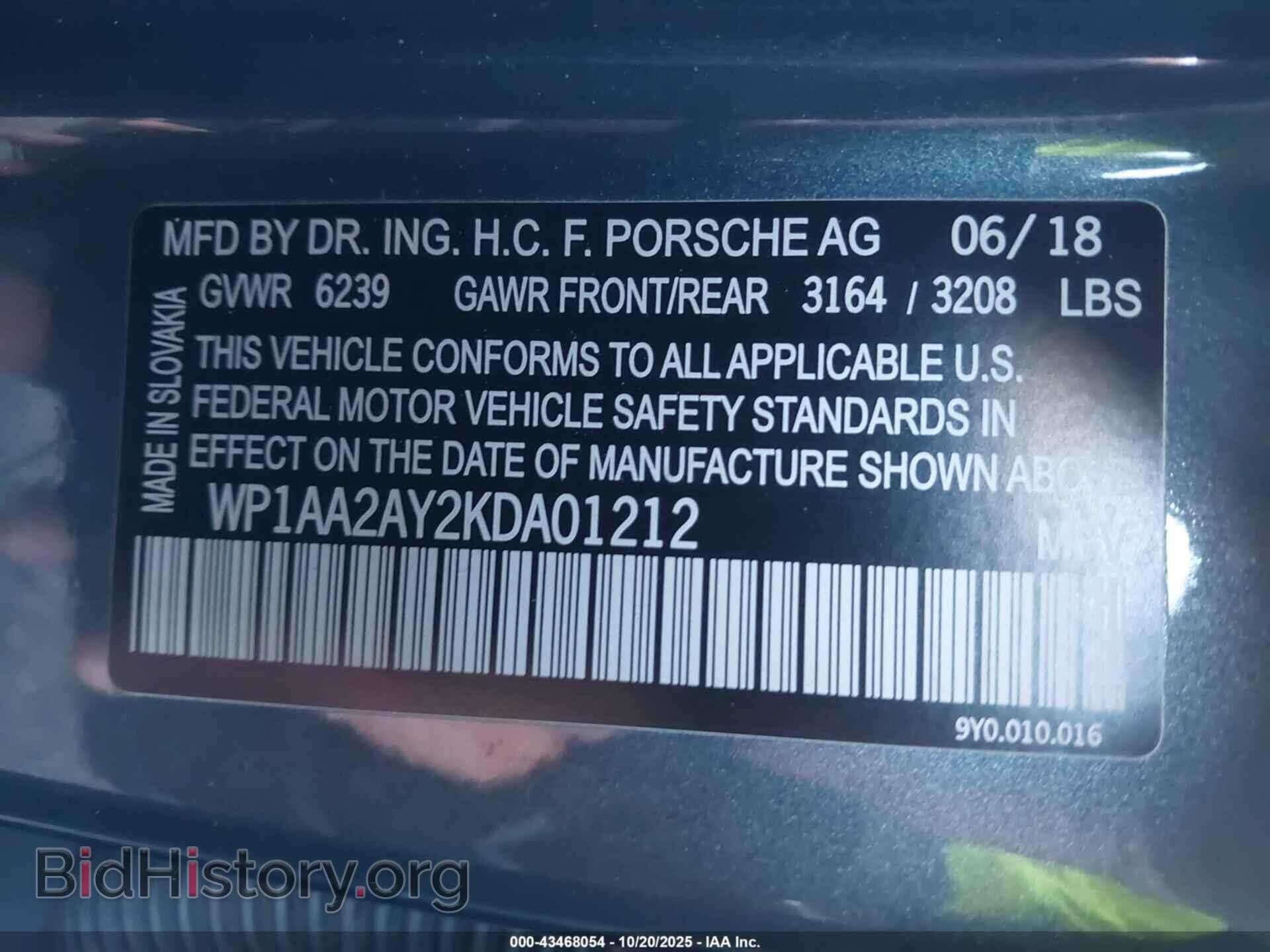 2019 PORSCHE CAYENNE - VIN: WP1AA2AY2KDA01212 - Photo 9