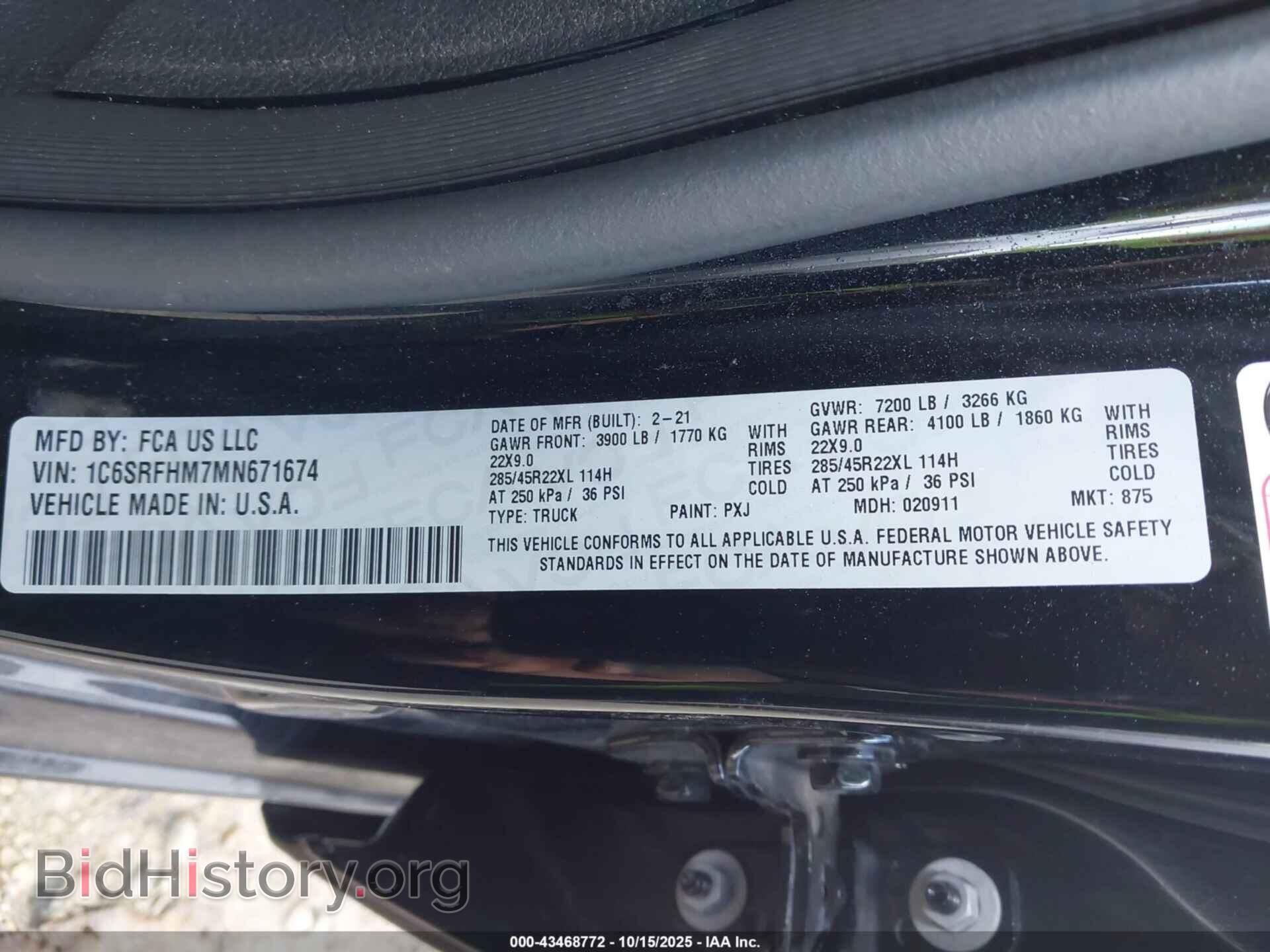2021 RAM 1500 - VIN: 1C6SRFHM7MN671674 - Фото 9