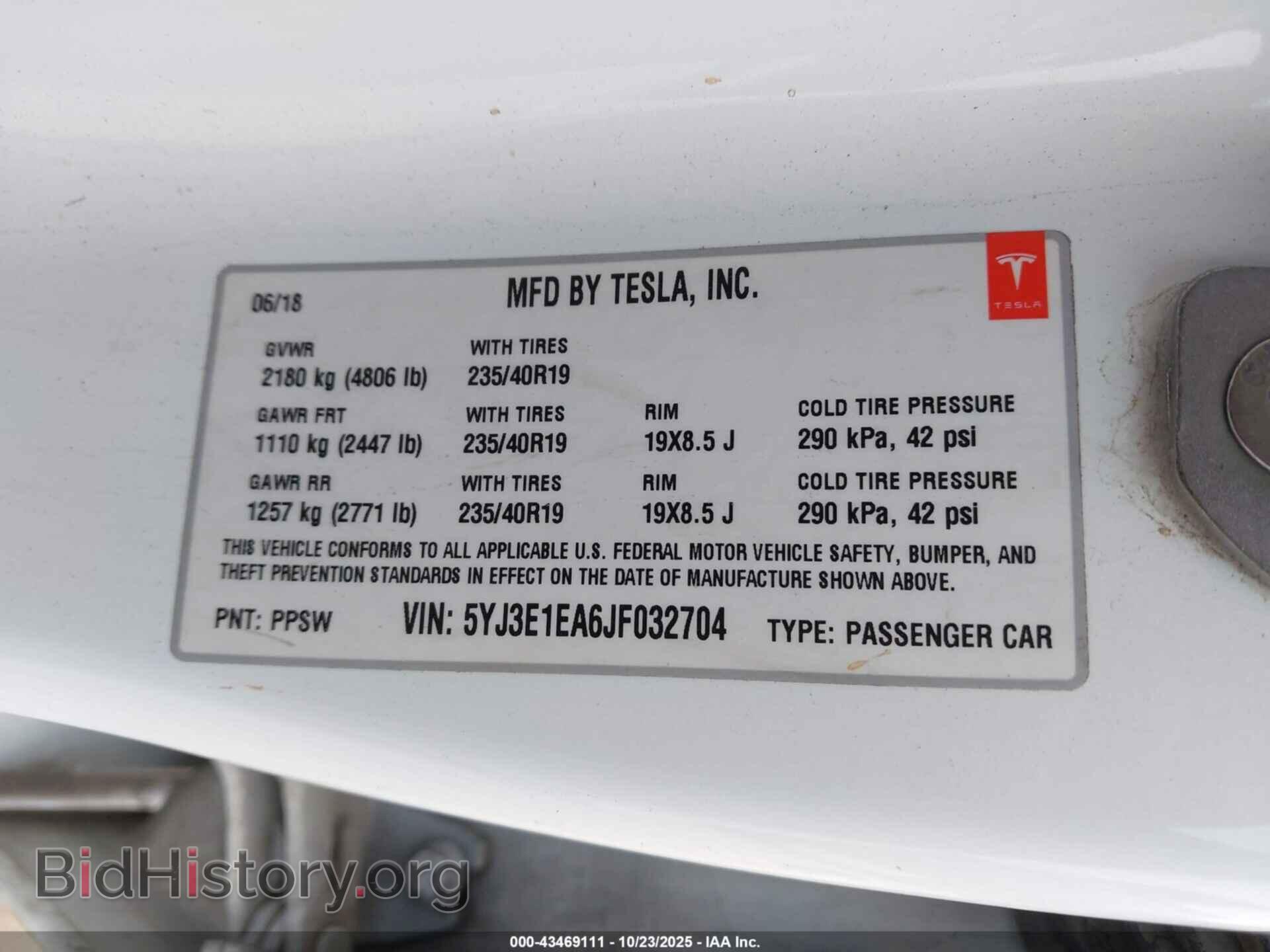 2018 TESLA MODEL 3 - VIN: 5YJ3E1EA6JF032704 - Photo 9