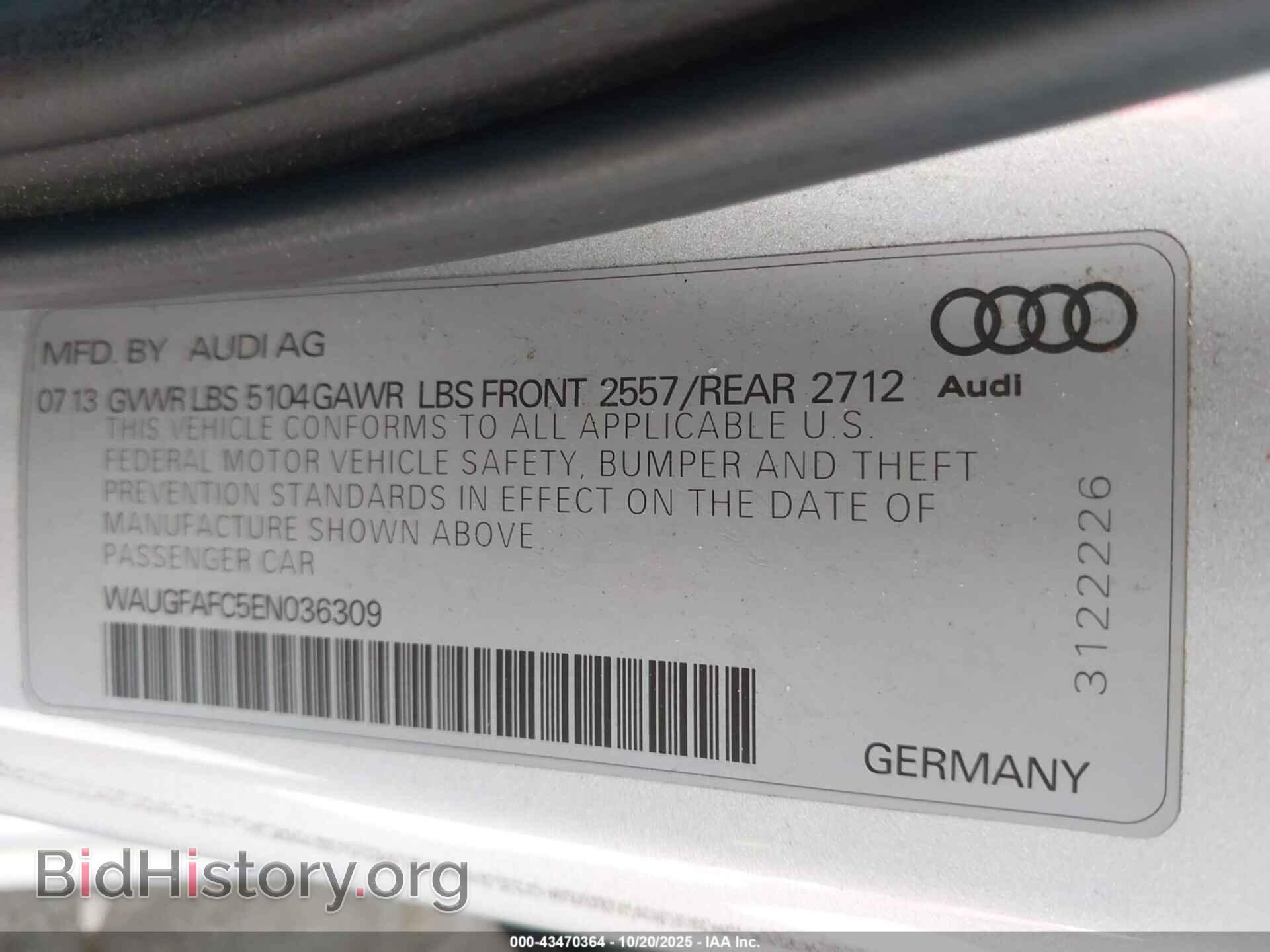 2014 AUDI A6 - VIN: WAUGFAFC5EN036309 - Photo 9