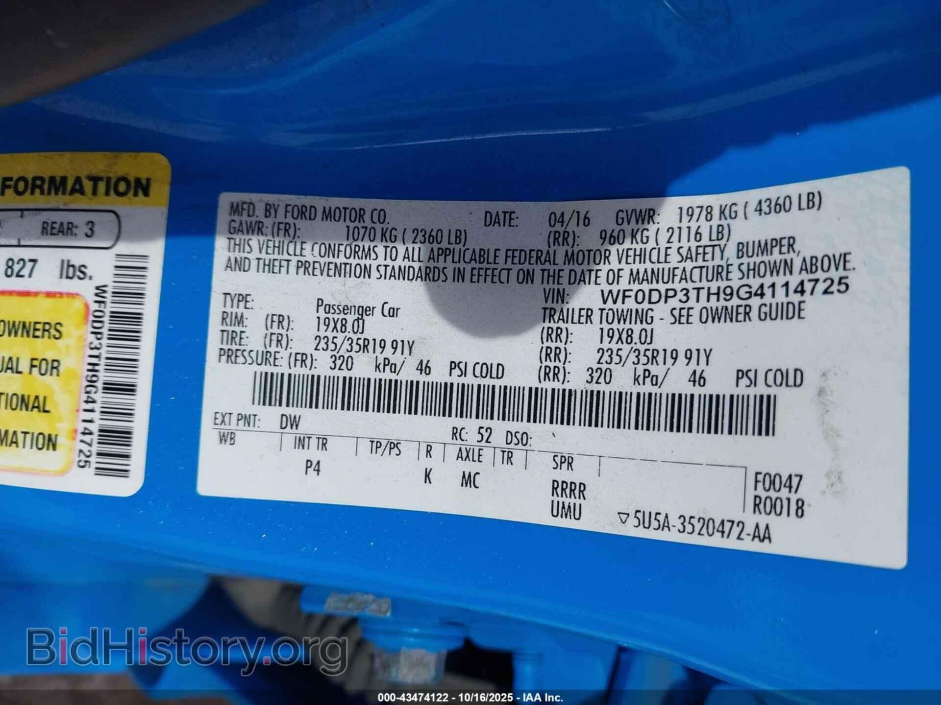 2016 FORD FOCUS RS - VIN: WF0DP3TH9G4114725 - Photo 9