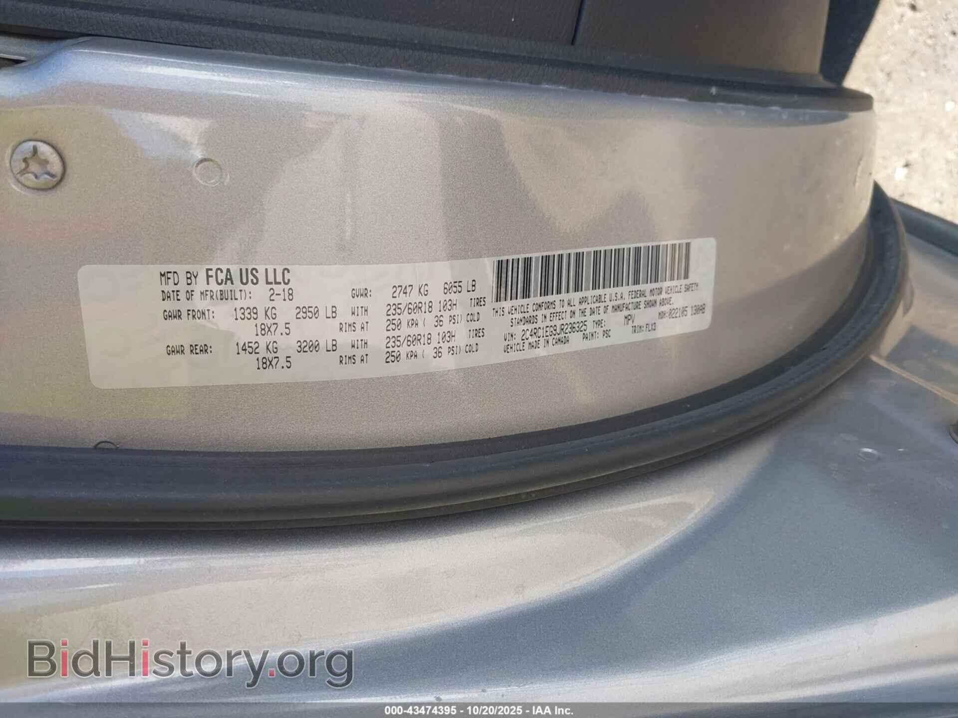 2018 CHRYSLER PACIFICA - VIN: 2C4RC1EG9JR236325 - Photo 9