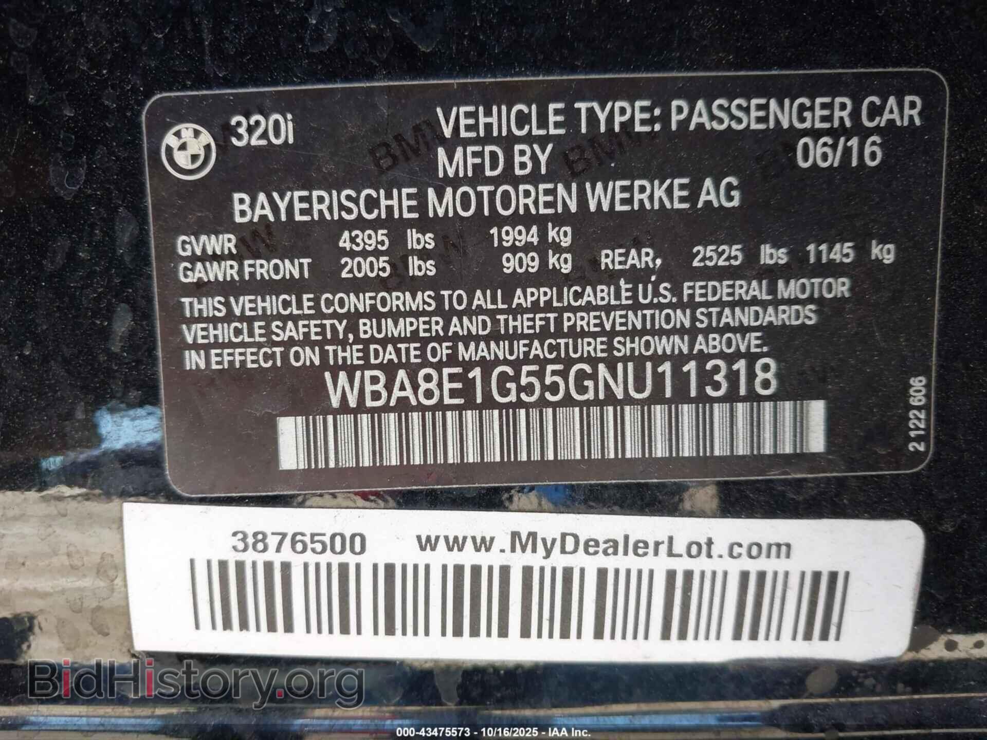 2016 BMW 320I - VIN: WBA8E1G55GNU11318 - Фото 9