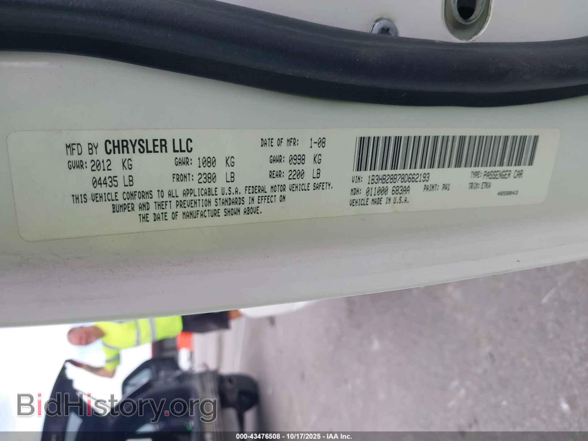 2008 DODGE CALIBER - VIN: 1B3HB28B78D662193 - Фото 9