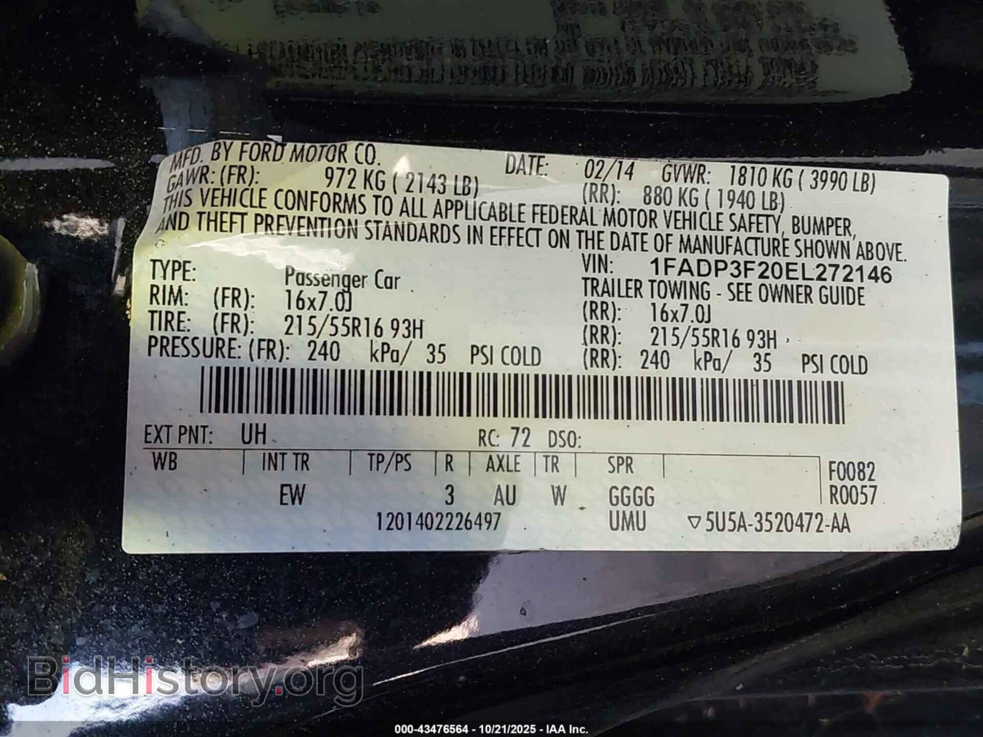 2014 FORD FOCUS - VIN: 1FADP3F20EL272146 - Photo 9