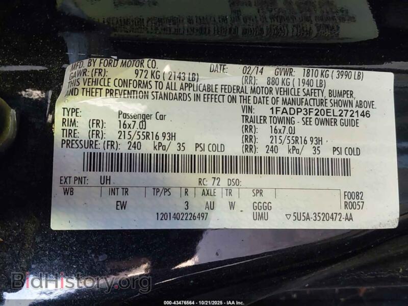 2014 Ford FOCUS (VIN 1FADP3F20EL272146) — photo 9 of 11