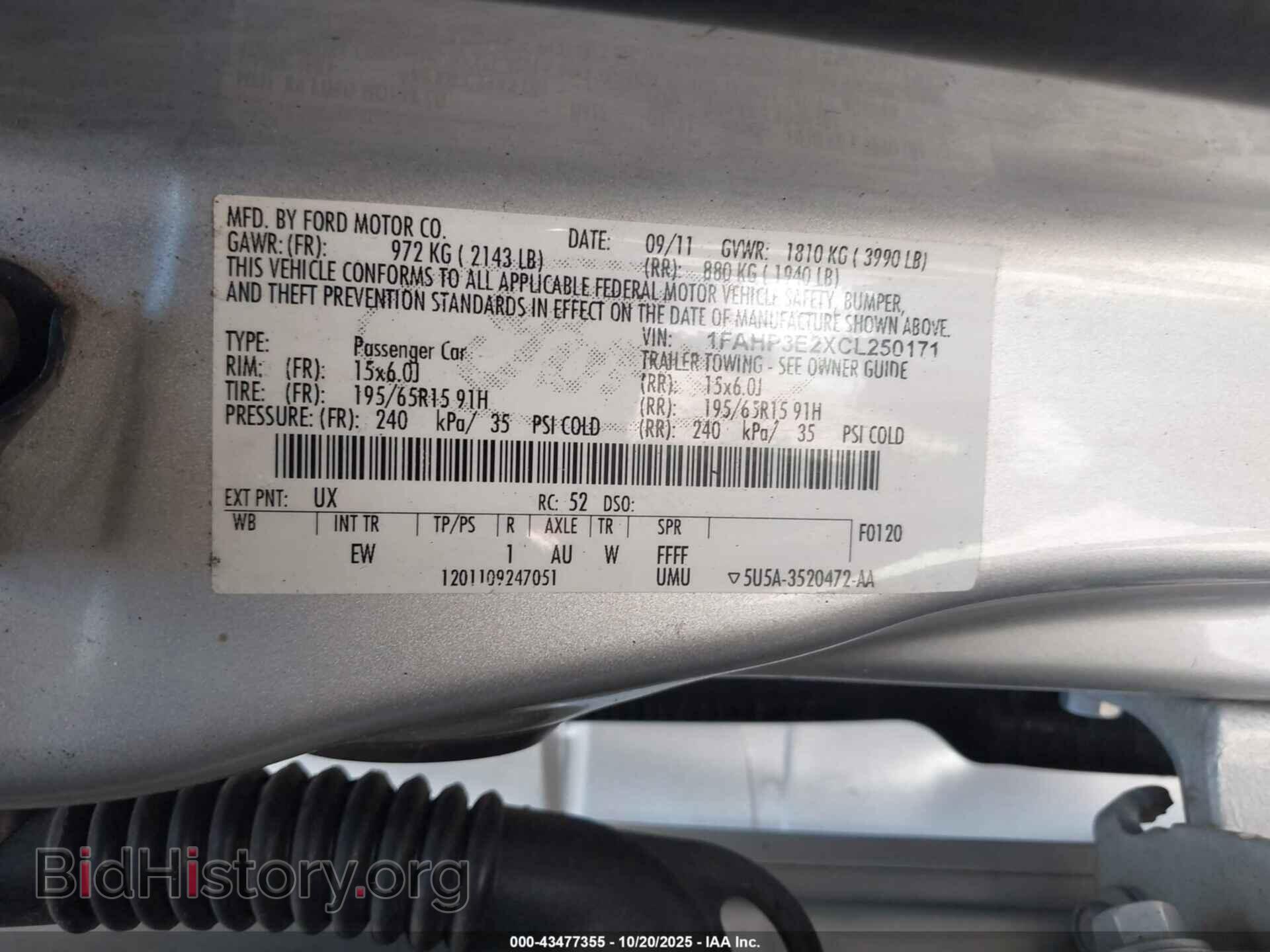 2012 FORD FOCUS - VIN: 1FAHP3E2XCL250171 - Photo 9