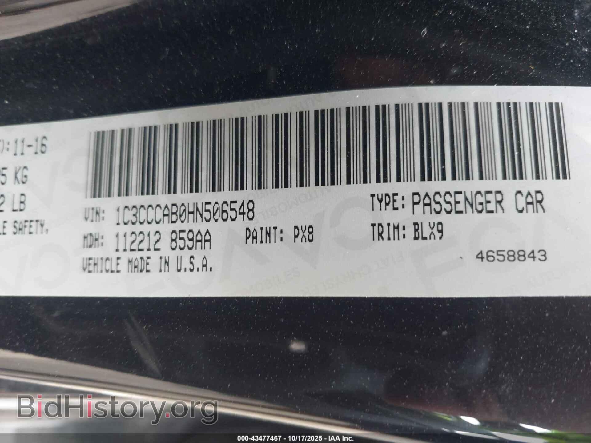 2017 CHRYSLER 200 - VIN: 1C3CCCAB0HN506548 - Фото 9