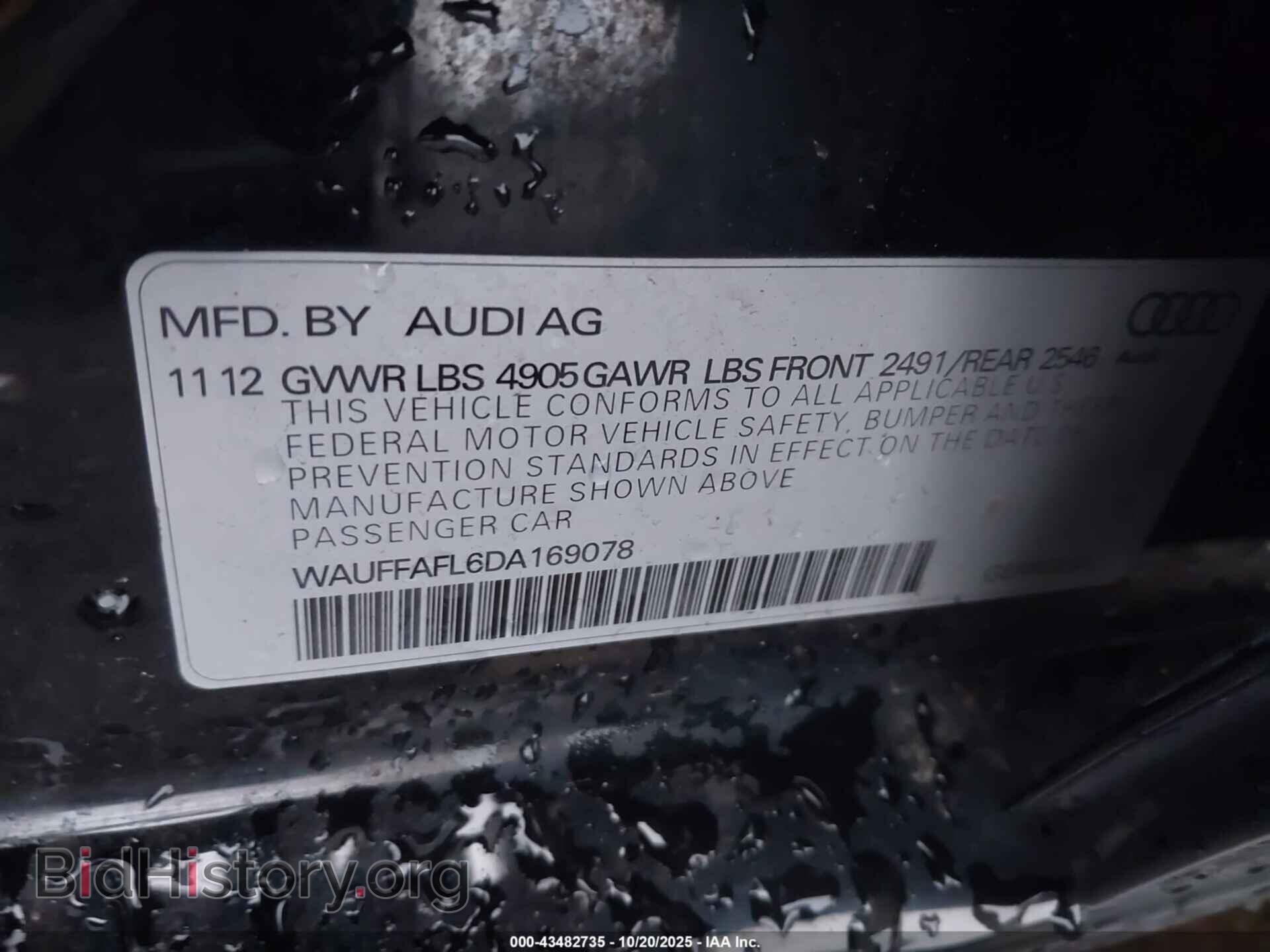 2013 AUDI A4 - VIN: WAUFFAFL6DA169078 - Photo 9