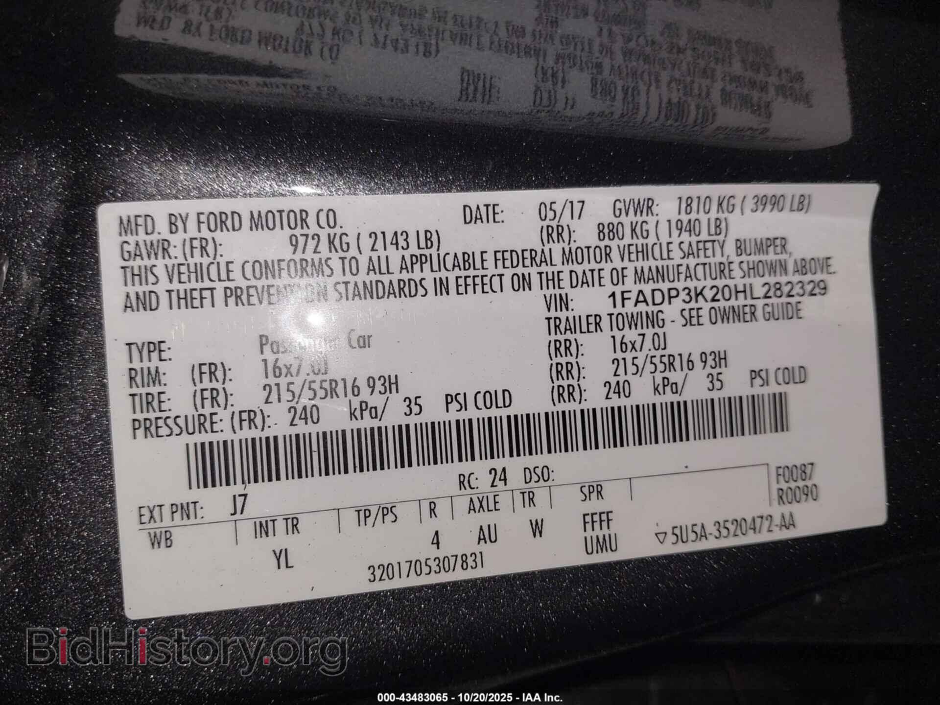 2017 FORD FOCUS - VIN: 1FADP3K20HL282329 - Фото 9