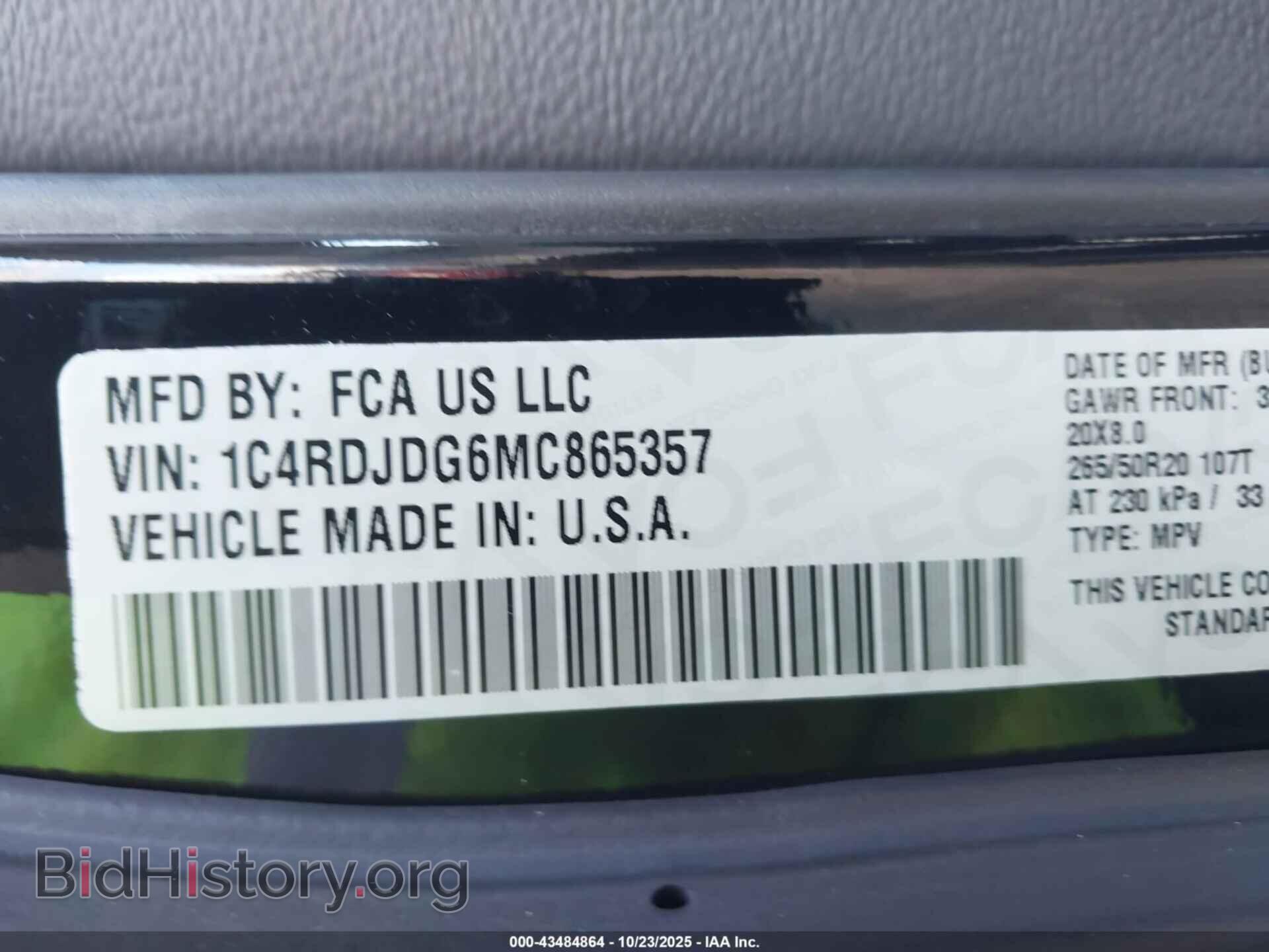 2021 DODGE DURANGO - VIN: 1C4RDJDG6MC865357 - Photo 9