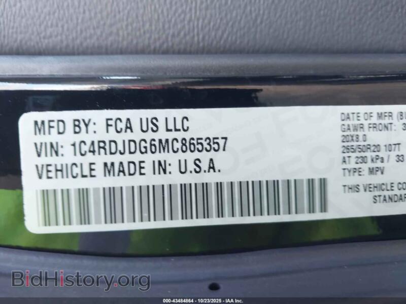 2021 Dodge DURANGO (VIN 1C4RDJDG6MC865357) — photo 9 of 16