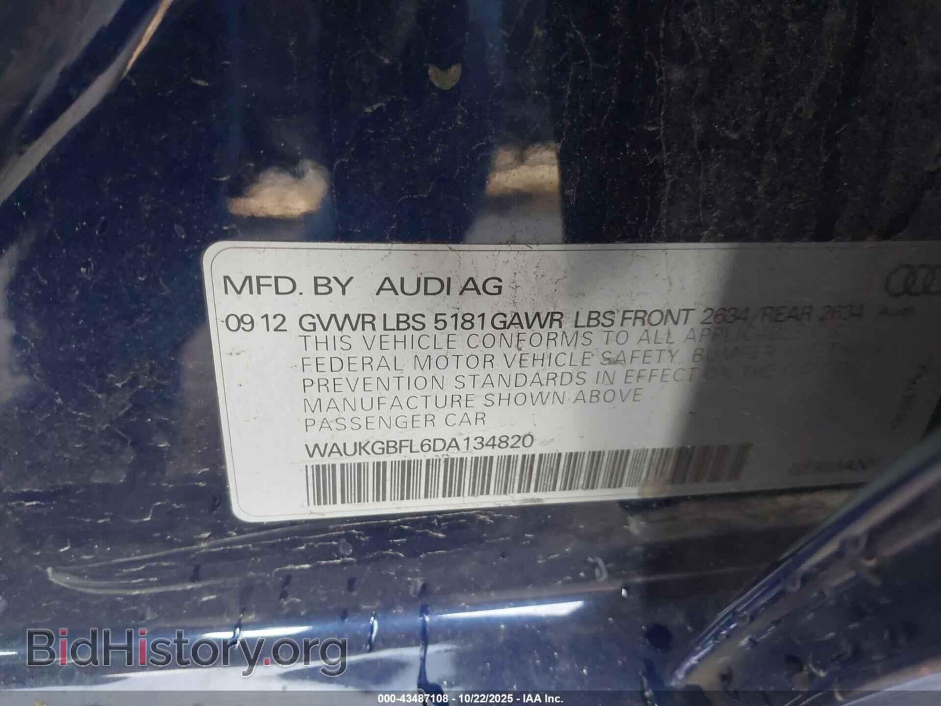2013 AUDI S4 - VIN: WAUKGBFL6DA134820 - Фото 9