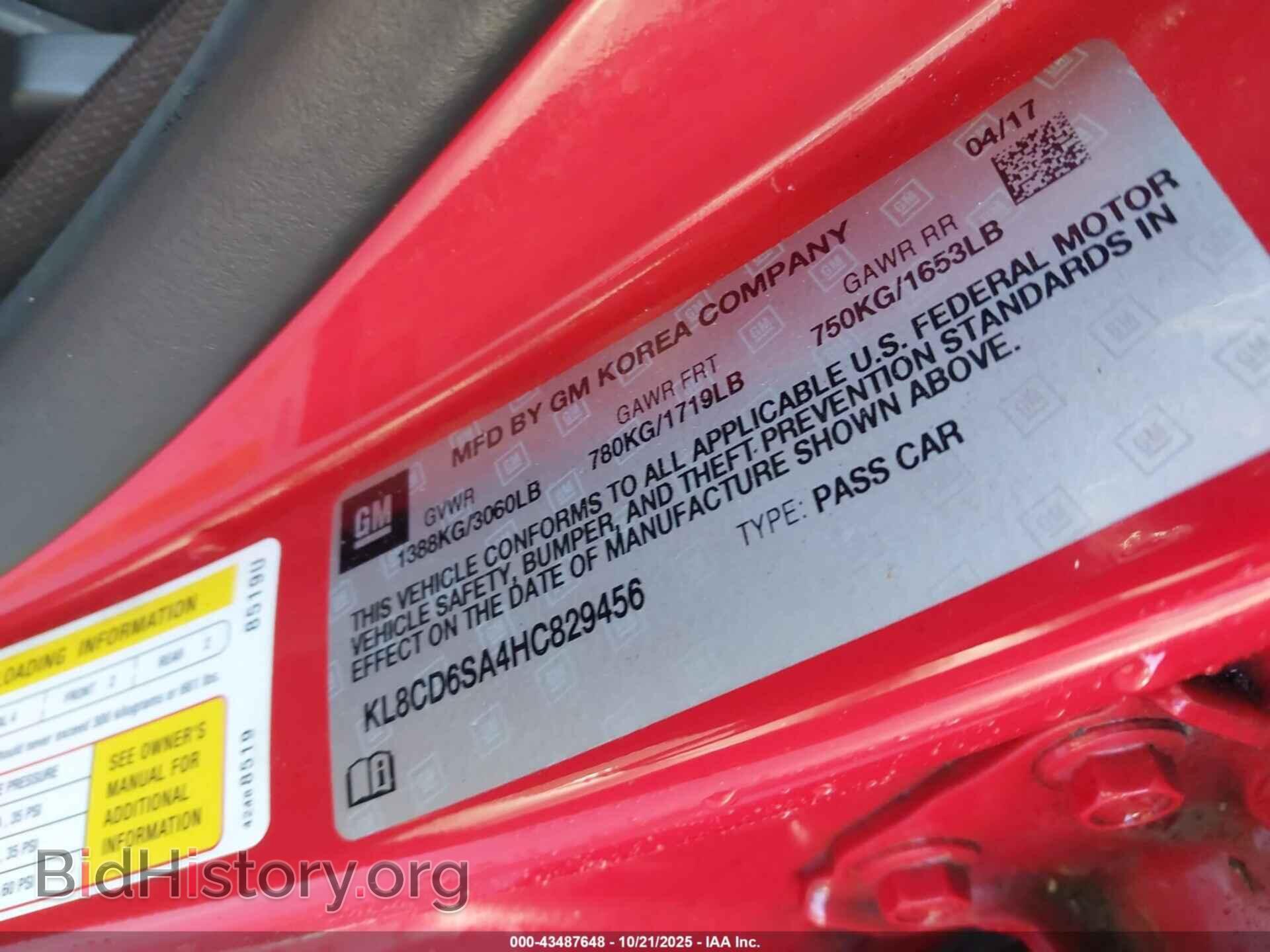 2017 CHEVROLET SPARK - VIN: KL8CD6SA4HC829456 - Фото 9