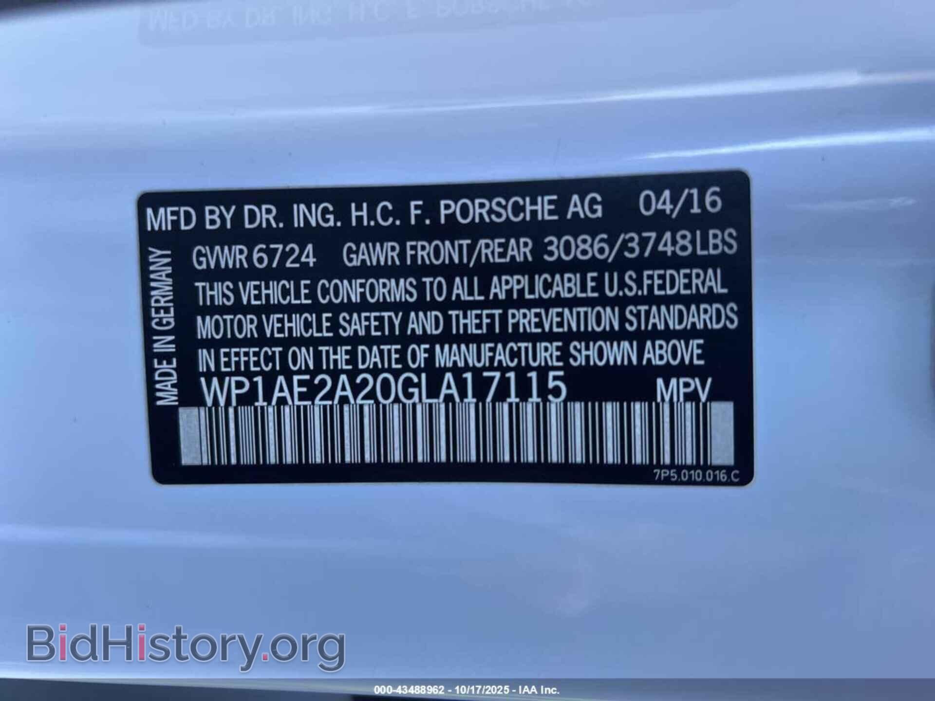 2016 PORSCHE CAYENNE E-HYBRID - VIN: WP1AE2A20GLA17115 - Фото 9
