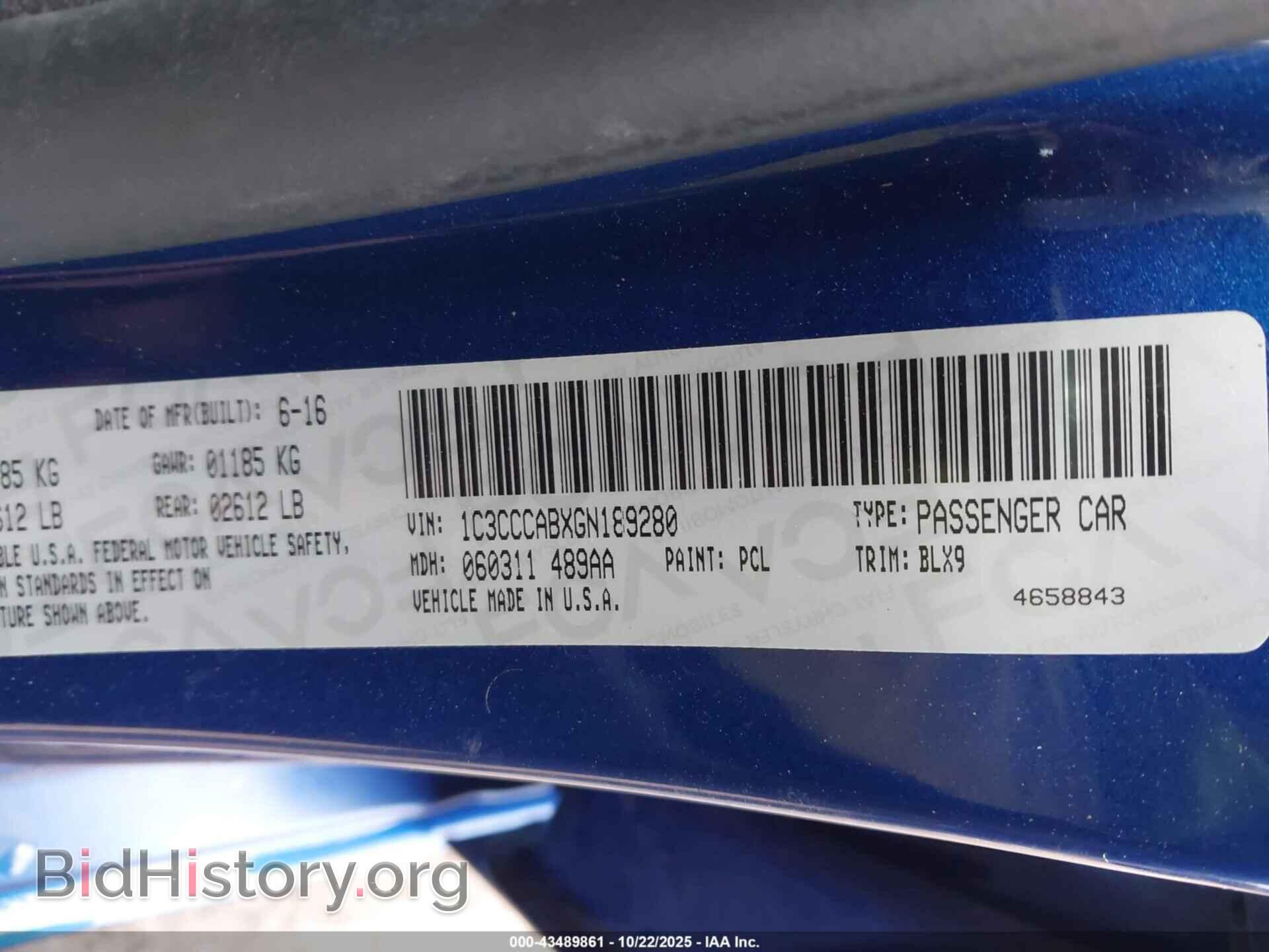 2016 CHRYSLER 200 - VIN: 1C3CCCABXGN189280 - Фото 9
