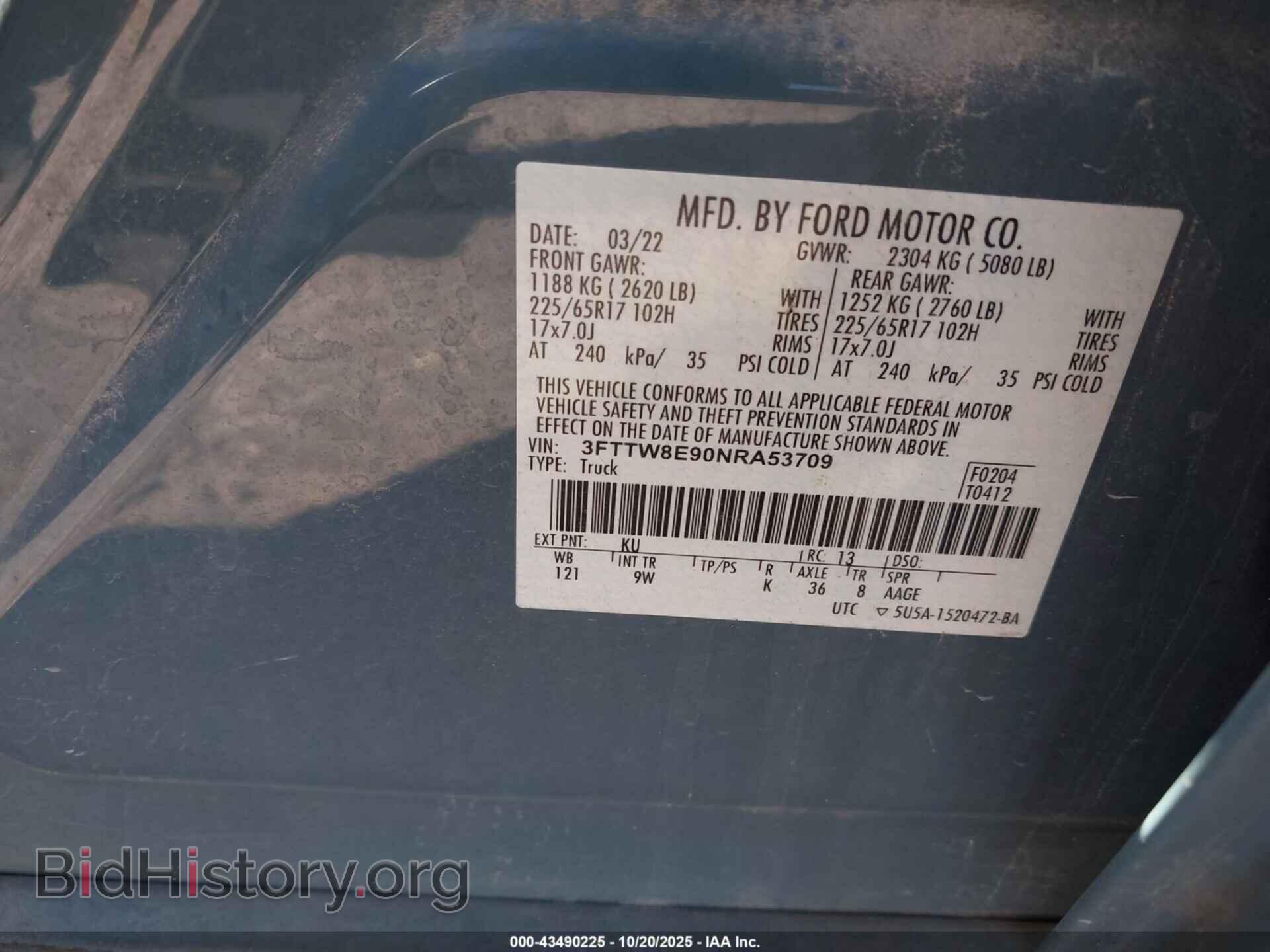 2022 FORD MAVERICK - VIN: 3FTTW8E90NRA53709 - Фото 9