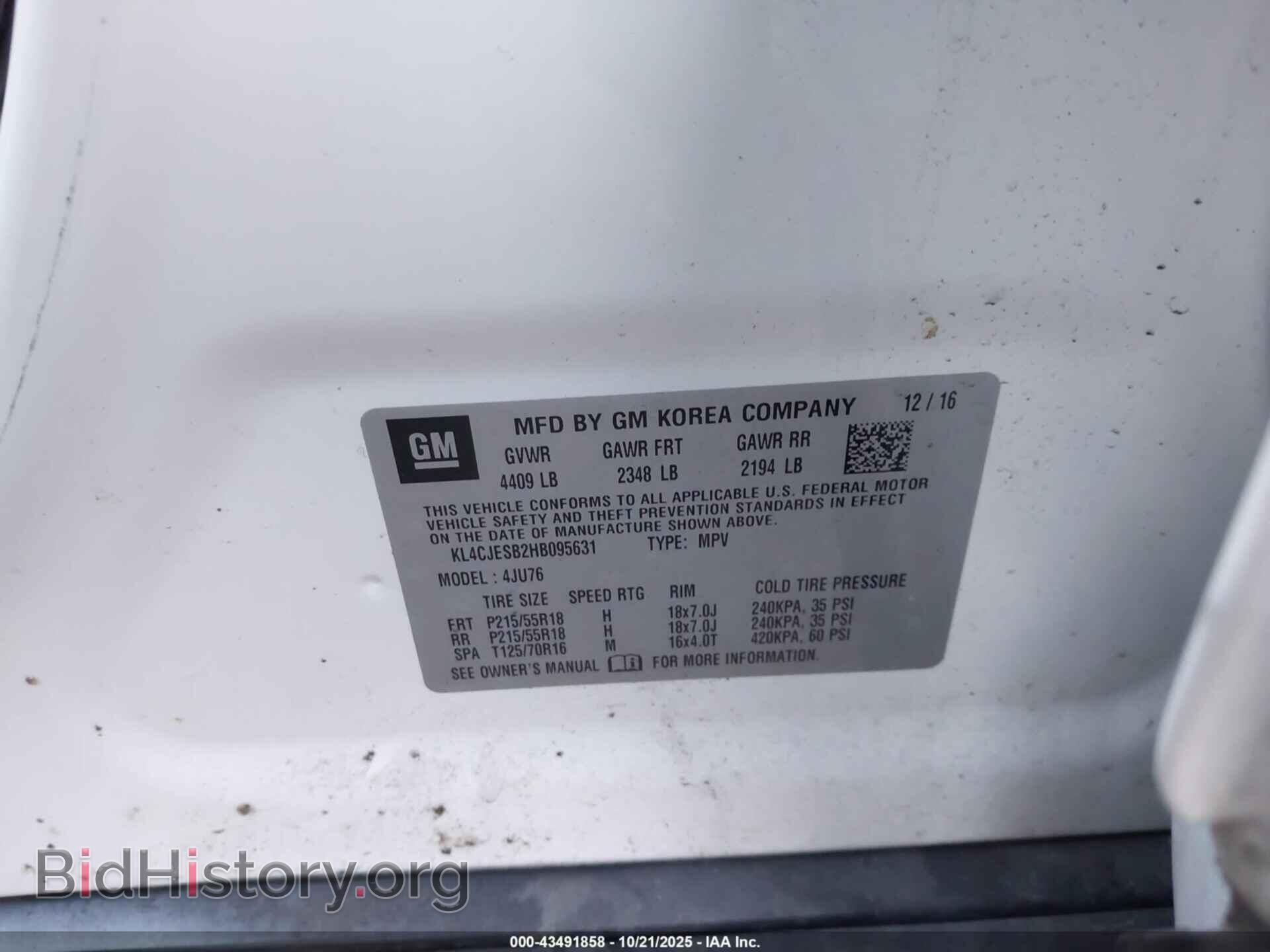 2017 BUICK ENCORE - VIN: KL4CJESB2HB095631 - Photo 9