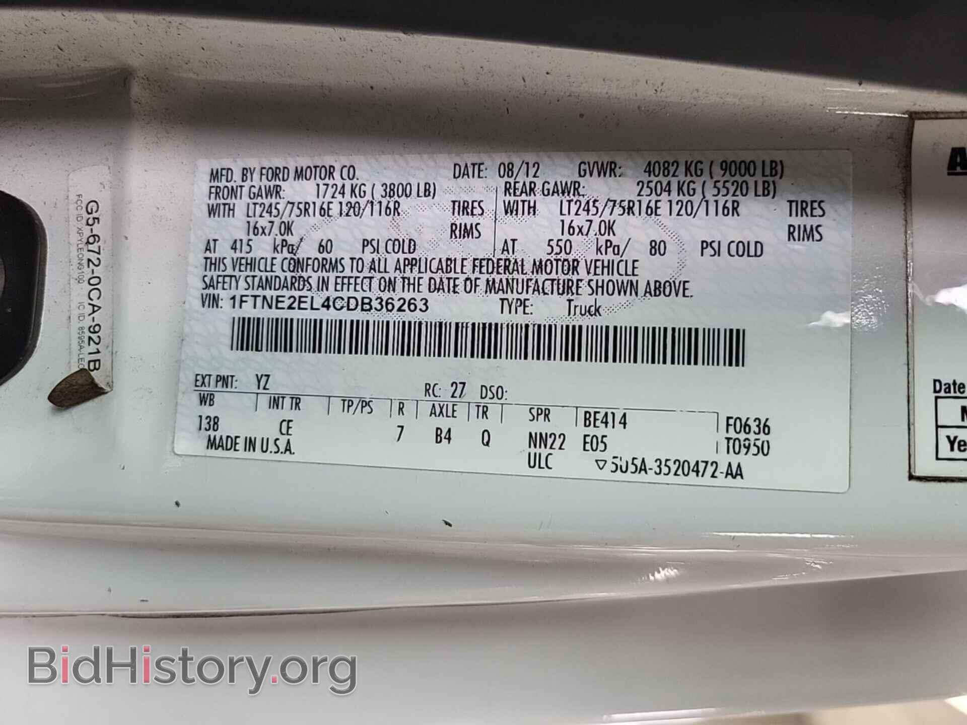2012 FORD E-250 - VIN: 1FTNE2EL4CDB36263 - Photo 8