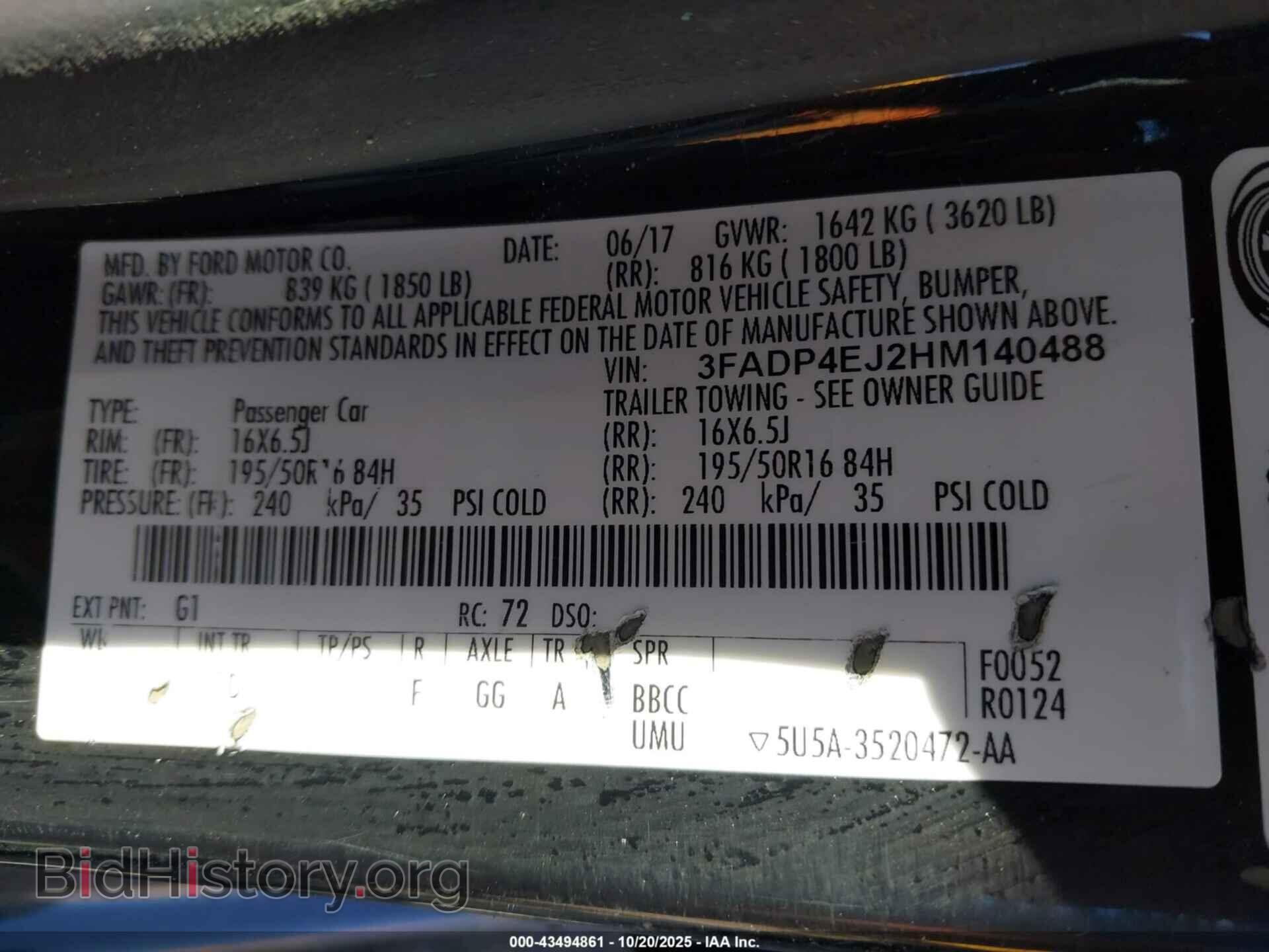 2017 FORD FIESTA - VIN: 3FADP4EJ2HM140488 - Photo 9