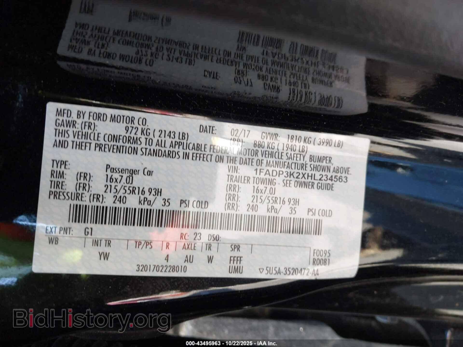 2017 FORD FOCUS - VIN: 1FADP3K2XHL234563 - Фото 9