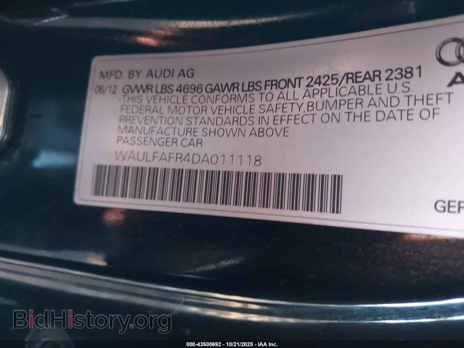 2013 AUDI A5 - VIN: WAULFAFR4DA011118 - Photo 9