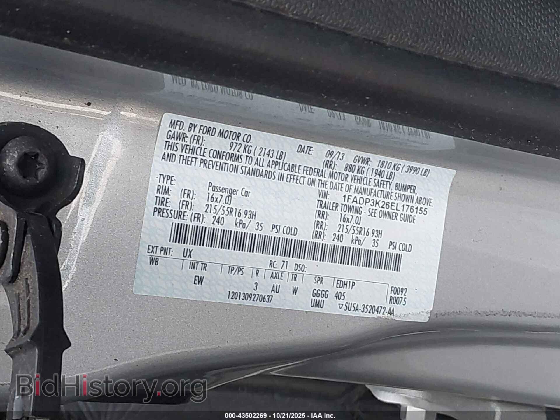 2014 FORD FOCUS - VIN: 1FADP3K26EL176155 - Photo 9