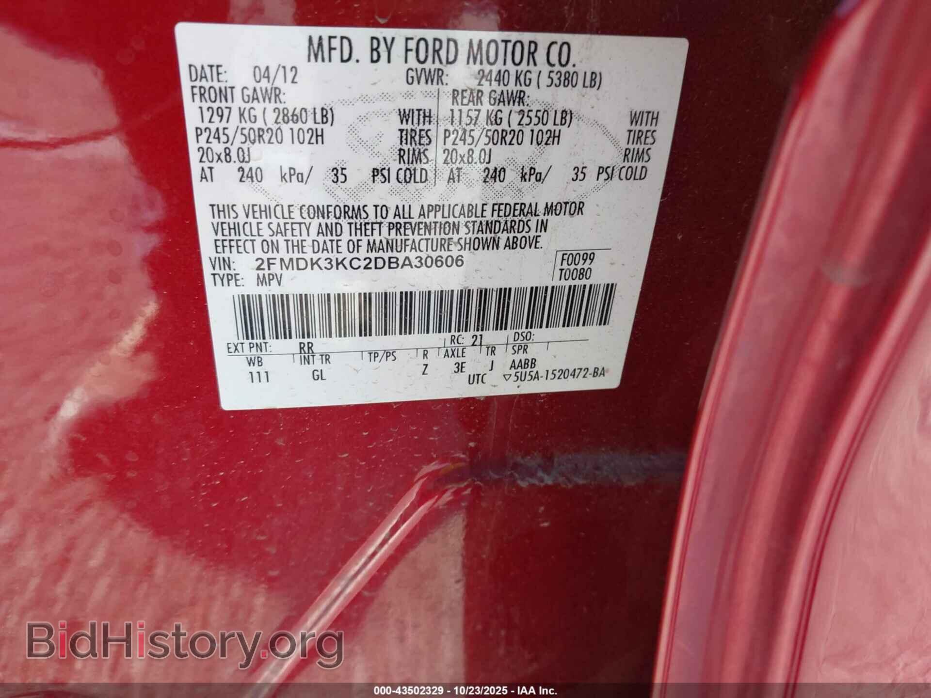 2013 FORD EDGE - VIN: 2FMDK3KC2DBA30606 - Photo 9